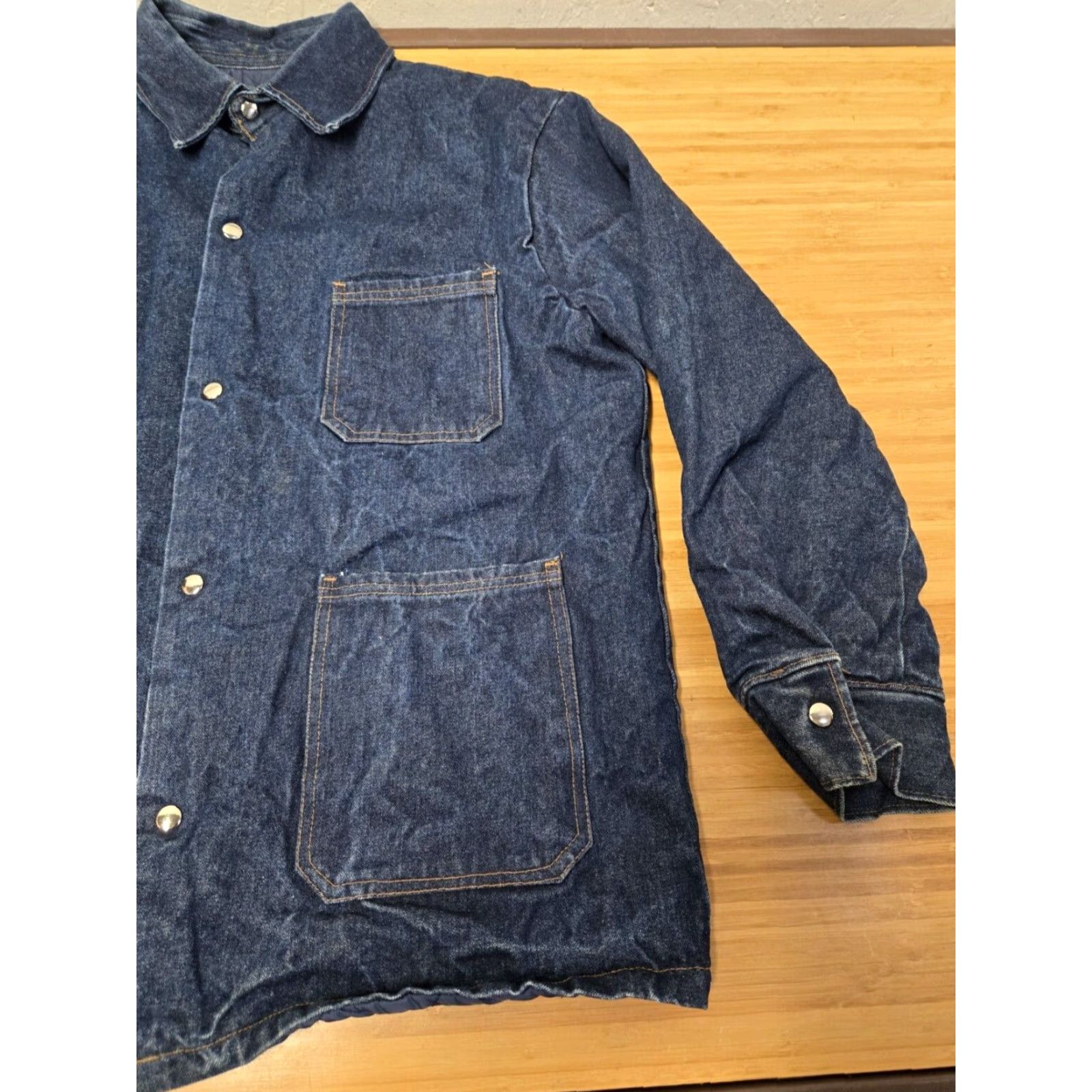 Vintage VINTAGE Silver State Industries Denim Jacket Barn Chore Coat Quilt Lining XL Blue Men Overcoat Jacket Size US XL / EU 56 / 4 - 2 Thumbnail