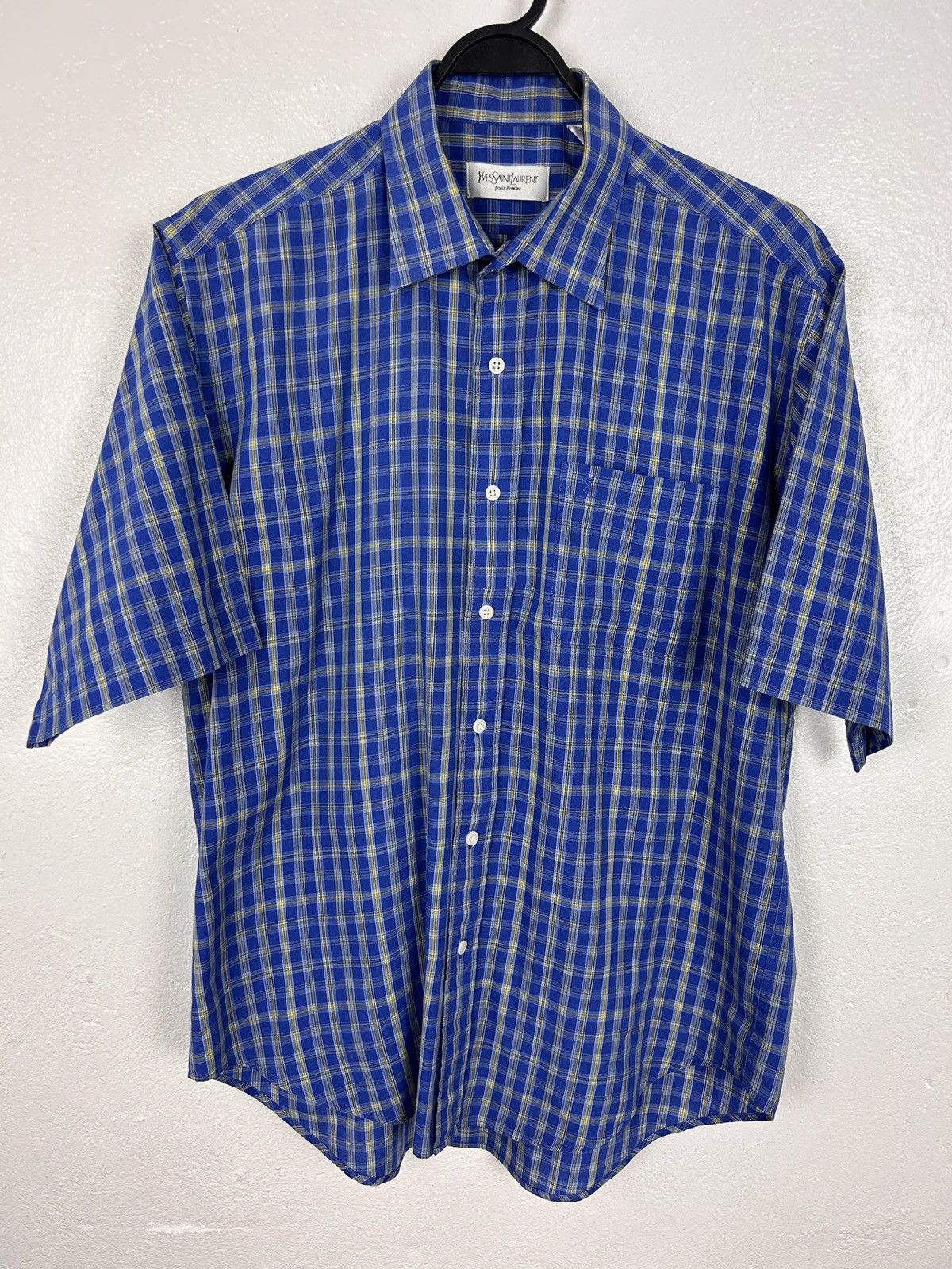 Yves Saint Laurent Vintage Yves Saint Laurent YSL Checkered Striped Shirt Size US L / EU 52-54 / 3 - 1 Thumbnail