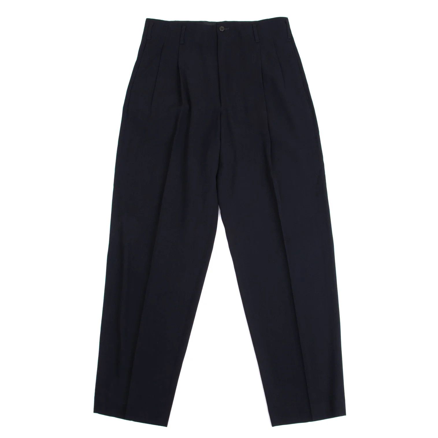 Jean Paul Gaultier Wool Tuck Pants in Navy Size 48 Size US 32 / EU 48 - 1 Thumbnail