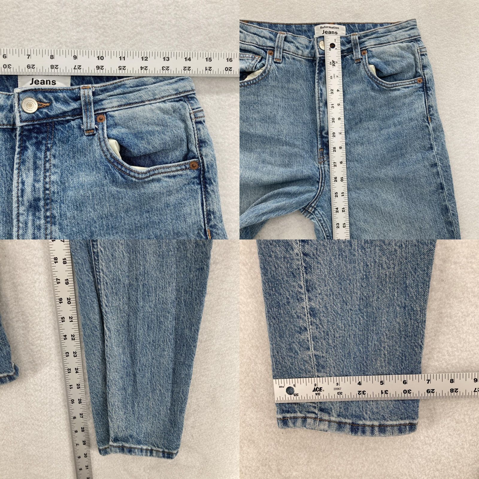 Reformation VINTAGE Reformation Jeans Womens 28 Blue Liza Ultra High Rise Straight Organic Denim Size 28" / US 6 / IT 42 - 8 Thumbnail