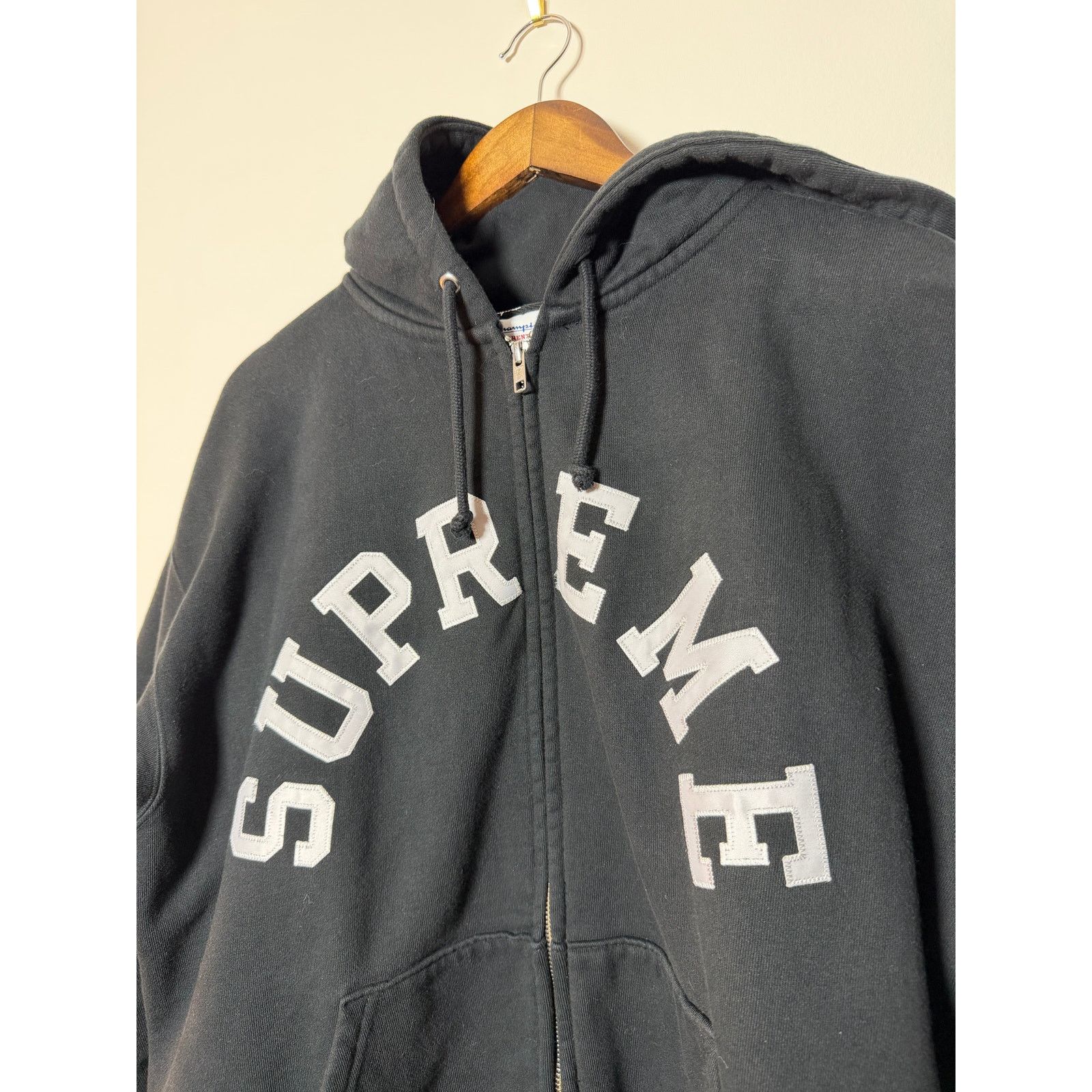 supreme champion zip up hooded sweatshirt