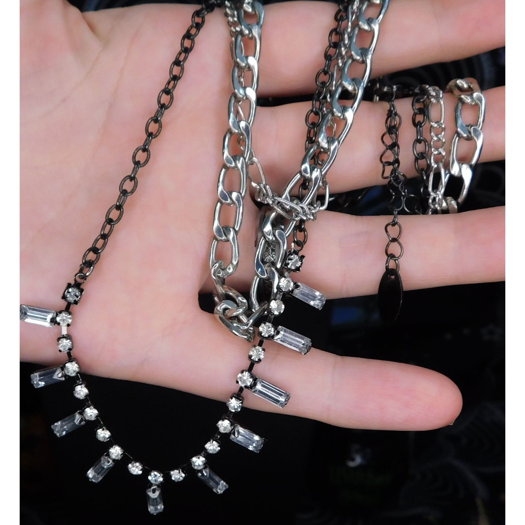 Other Etcetera Vintage Tiered Rhinestone Necklace Size ONE SIZE - 2 Thumbnail