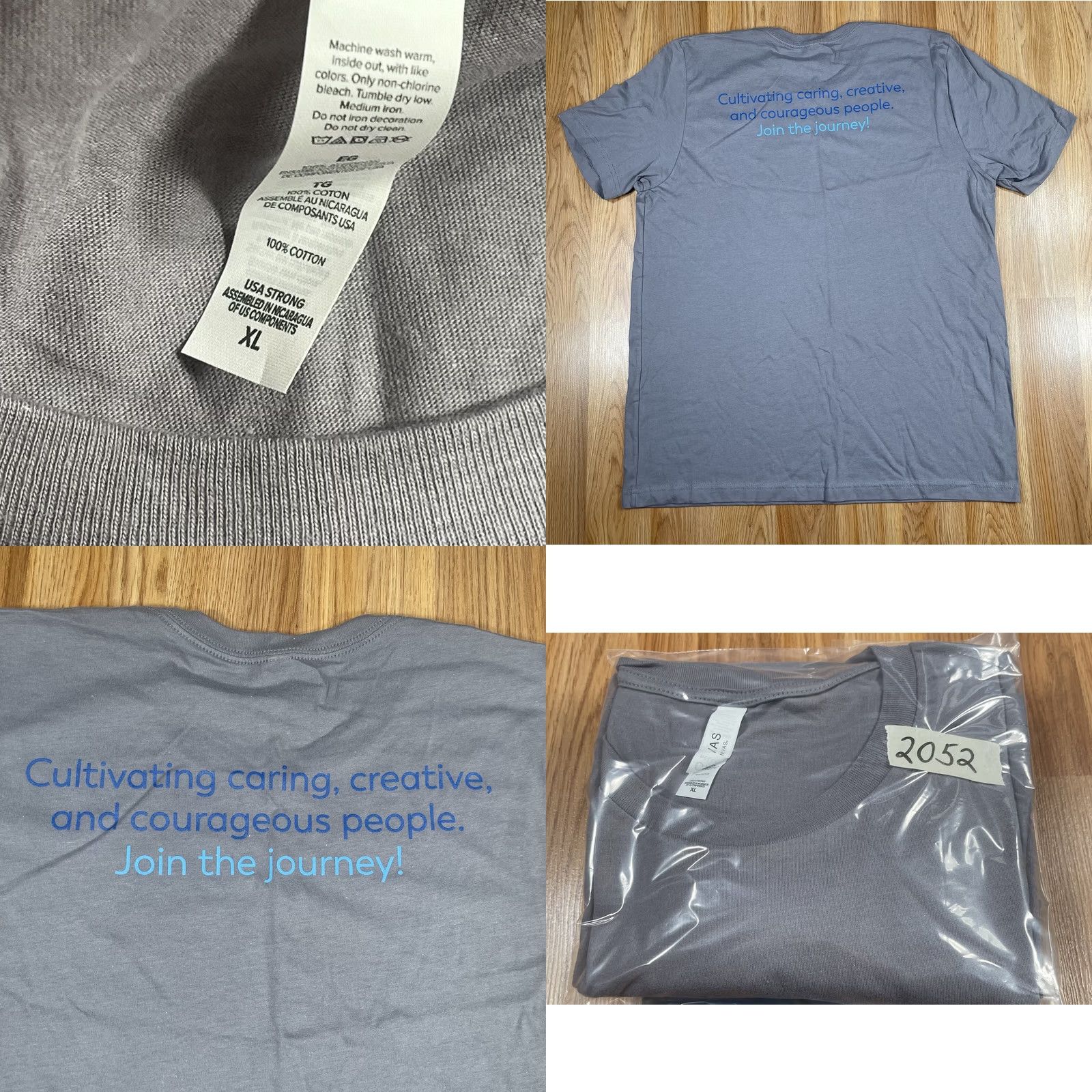 Vintage Canvas T-Shirt Mens XL Extra Large Gray Short Sleeve Burlington School District Size US XL / EU 56 / 4 - 8 Thumbnail