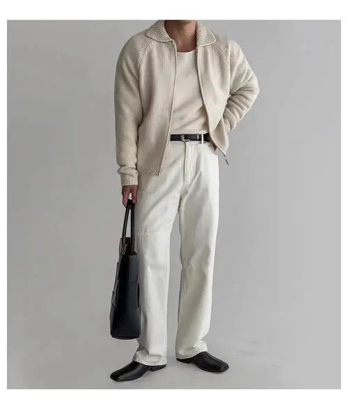 Japanese Brand Vintage Beige L Casual Knit Sweater Lapel Jacket Coat Size US L / EU 52-54 / 3 - 6 Thumbnail
