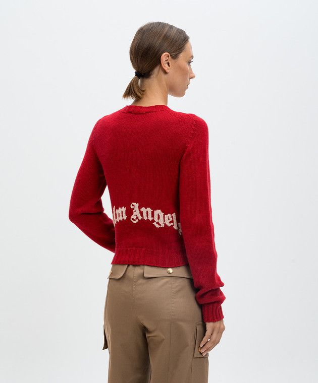 Palm Angels o1y1225 Crewneck Sweater in Red Size XS / US 0-2 / IT 36-38 - 3 Thumbnail
