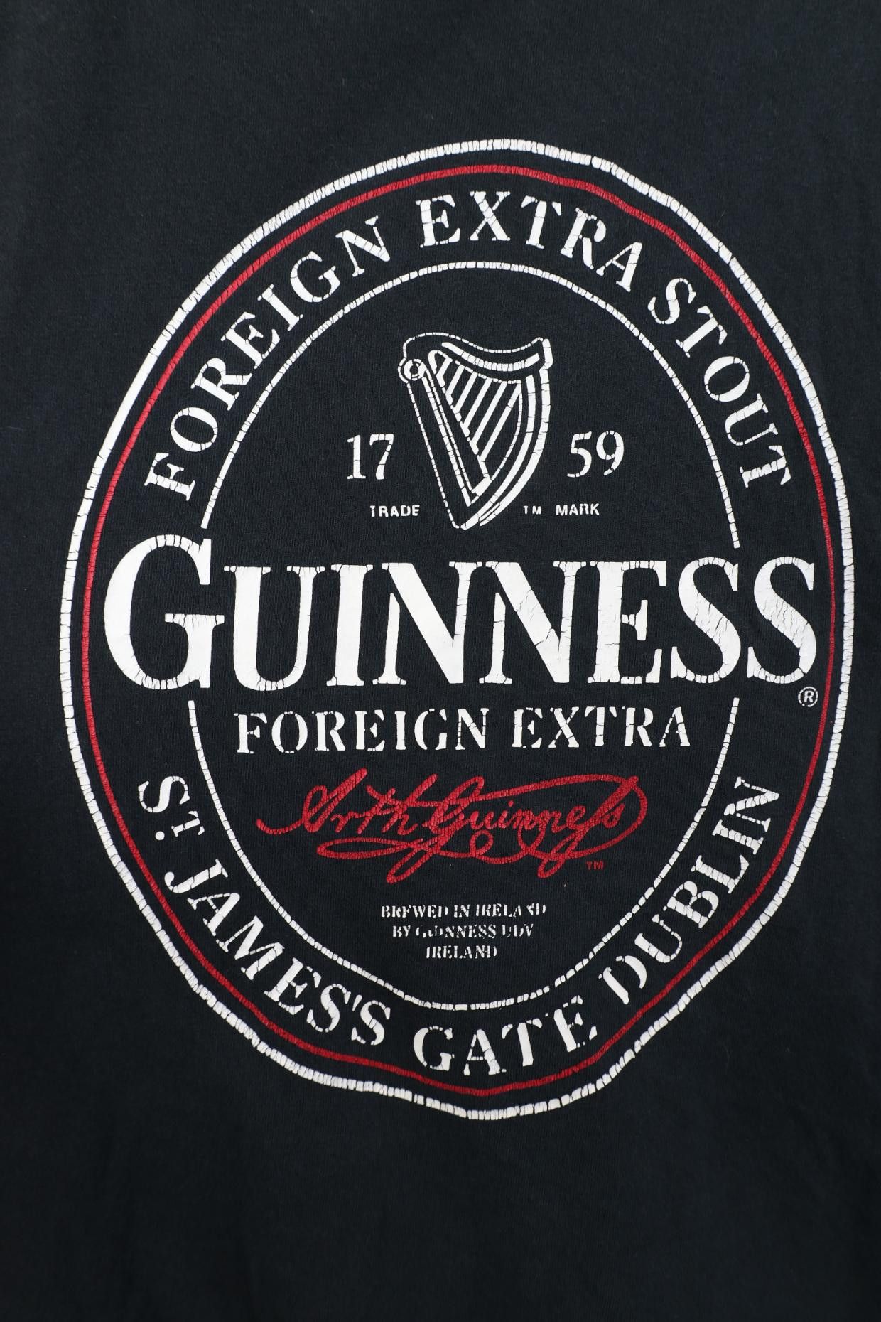 Vintage Vintage Guinness Beer Spell Out Foreign Extra Stout T-Shirt Size US XL / EU 56 / 4 - 4 Thumbnail