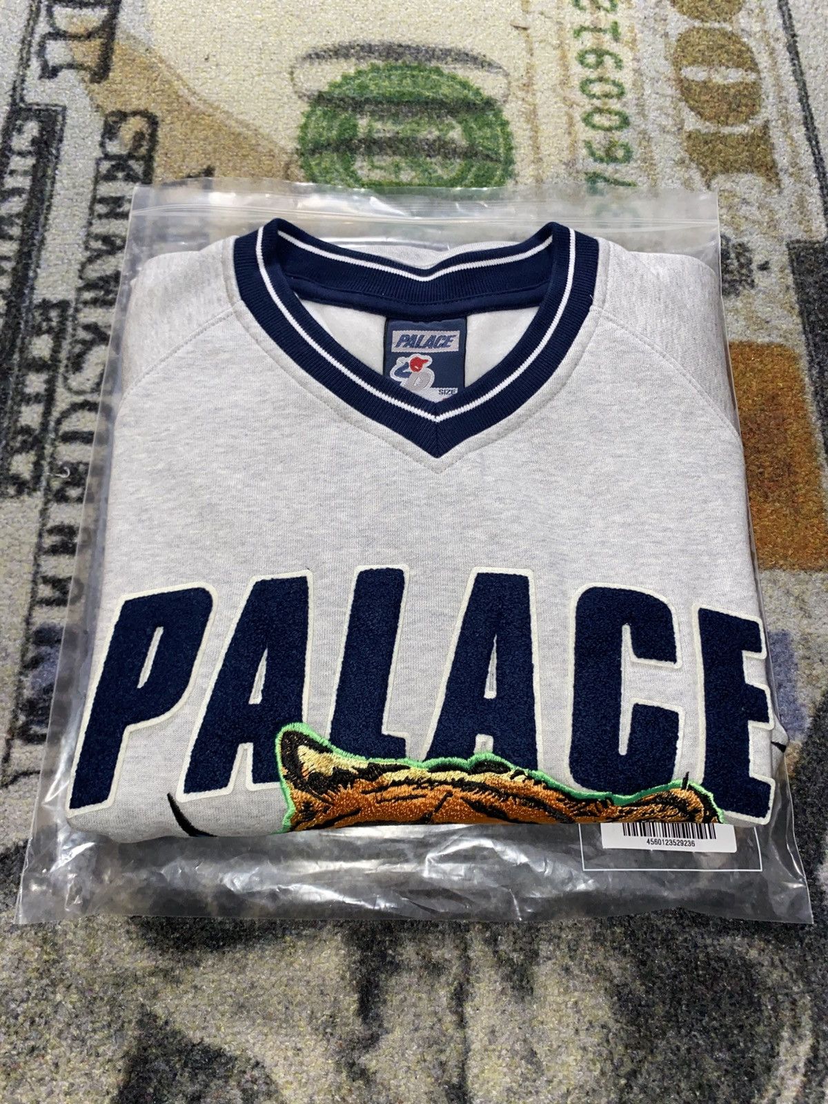 Palace Palace Tora Tora Crewneck Grey Marl | Grailed