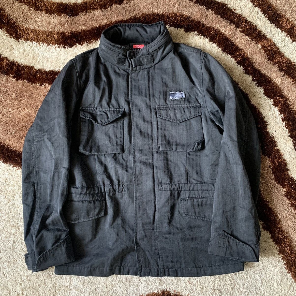 image of Futura Laboratories Herringbone Camo Lined M-65 Jacket in Black, Men's (Size Medium)