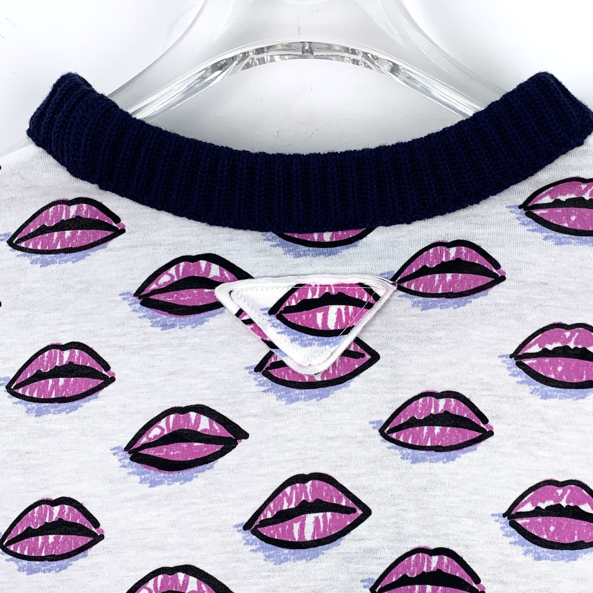 Prada Prada Black Cotton Triangle Logo Crewneck T-Shirt (Size S) Size M / US 6-8 / IT 42-44 - 5 Thumbnail