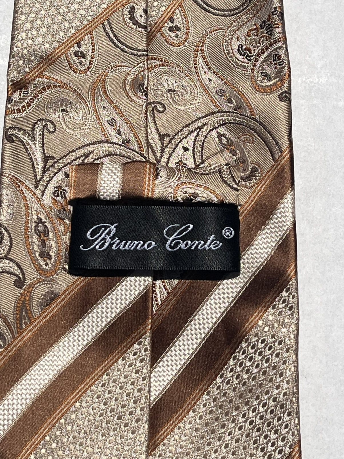 Other Bruno Conte Men’s Silk Necktie Geometric Paisley Dress Tie Size ONE SIZE - 5 Thumbnail