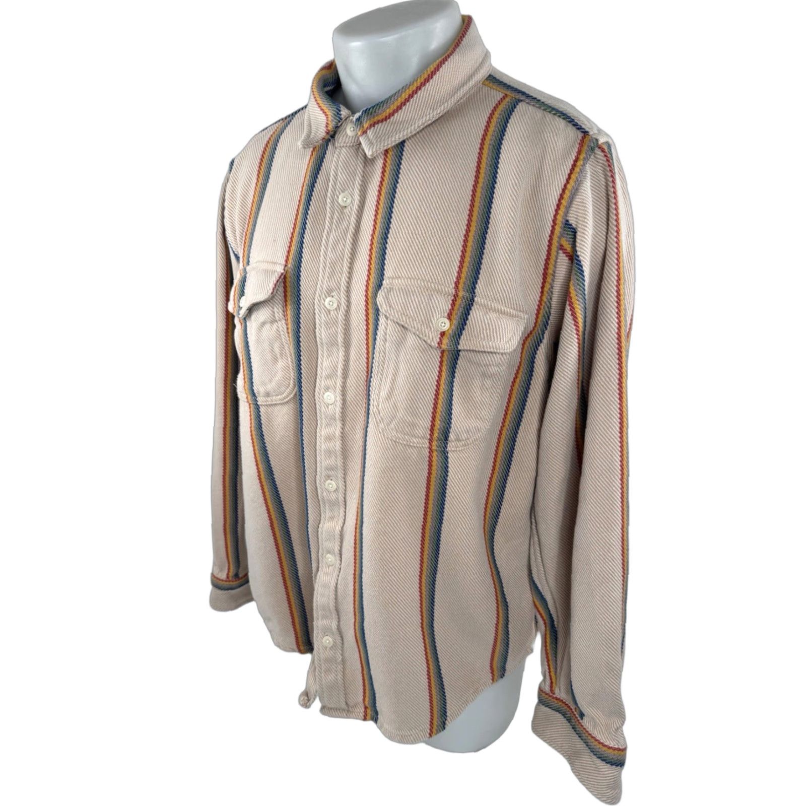 Outerknown Outerknown Shirt Jacket 2XL Striped Heavy Duty Blanket / Multicolor Button-Up Long Sleeve Mens J5 Size US XXL / EU 58 / 5 - 1 Thumbnail