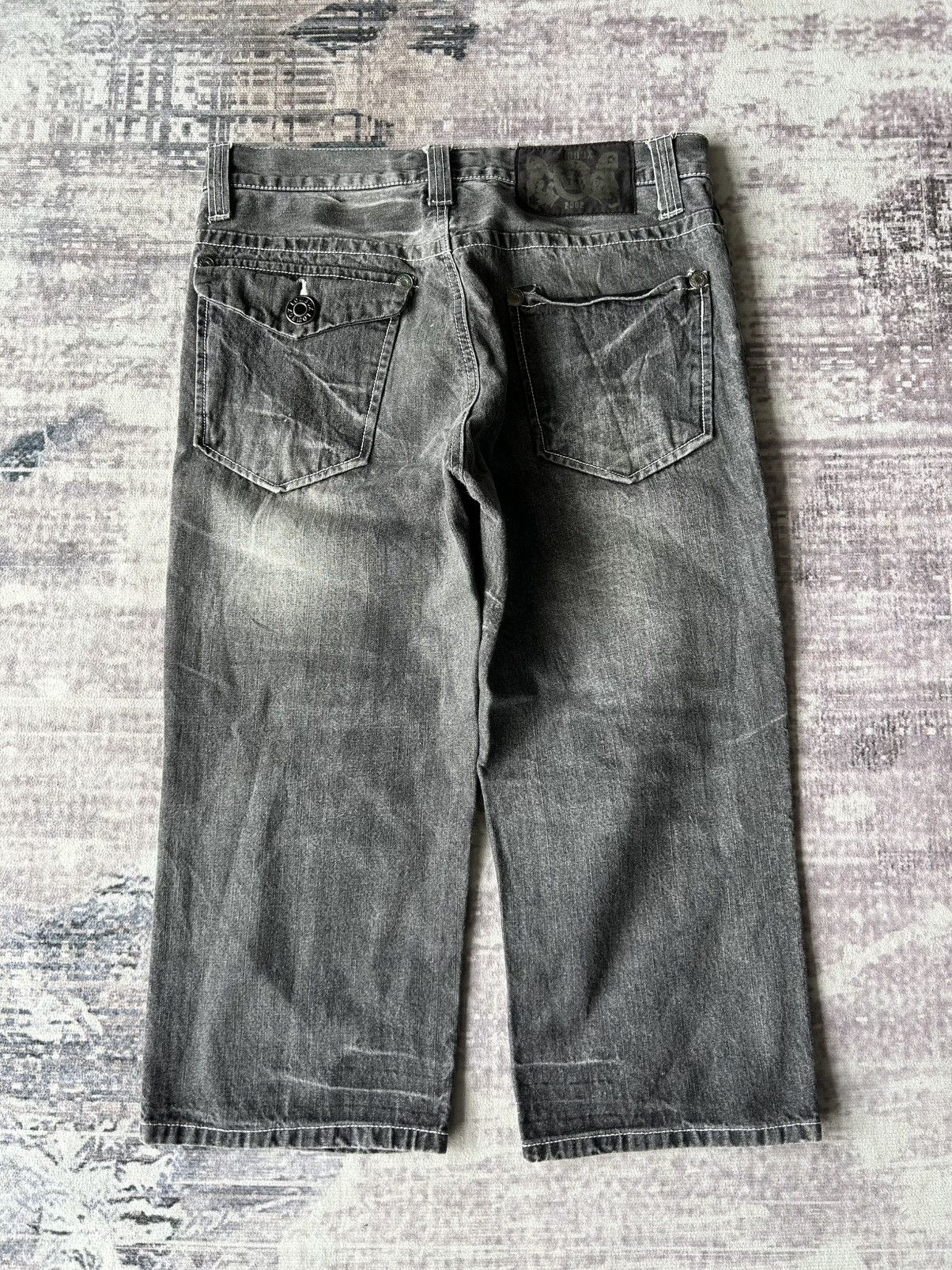 LOWBOX Y2k Lowbox Washed Jeans Size US 31 - 3 Thumbnail