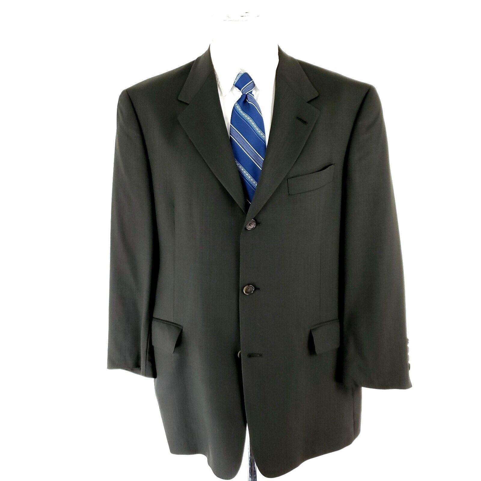 Hart Schaffner Marx Hart Schaffner Comfort Marx Wool 3 Button Blazer 42R Dark Gr Size 42R - 3 Thumbnail