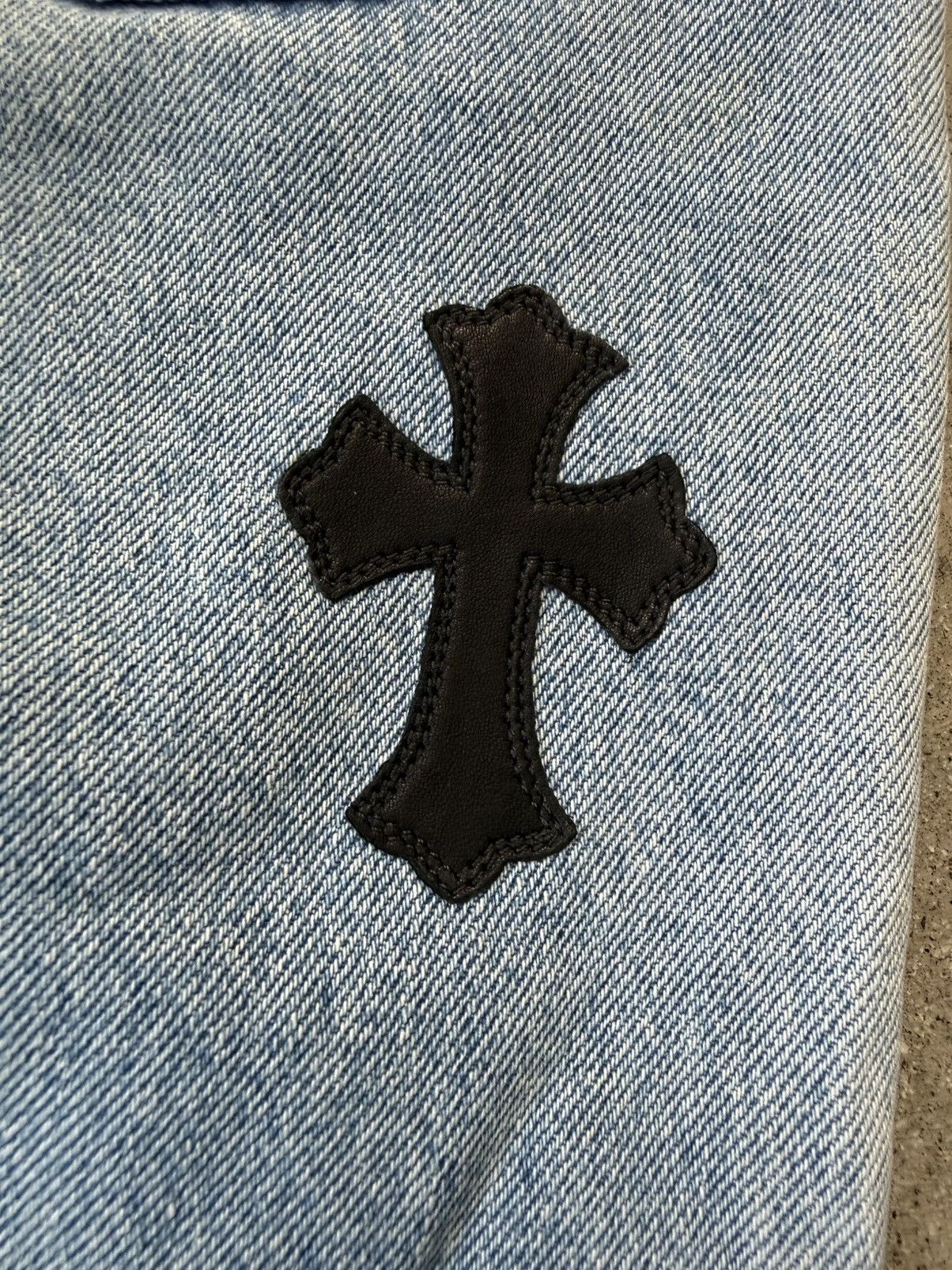 Chrome Hearts CHROME HEARTS CELEBRITY WEEKND 13 LEATHER CROSS LEVIS JEANS Size US 33 - 16 Thumbnail