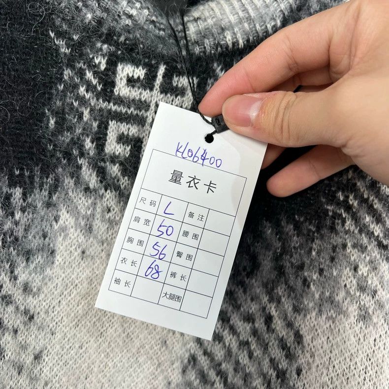 Givenchy Givenchy Mohair black and white checkered sweater 2506-Next Size US L / EU 52-54 / 3 - 7 Thumbnail