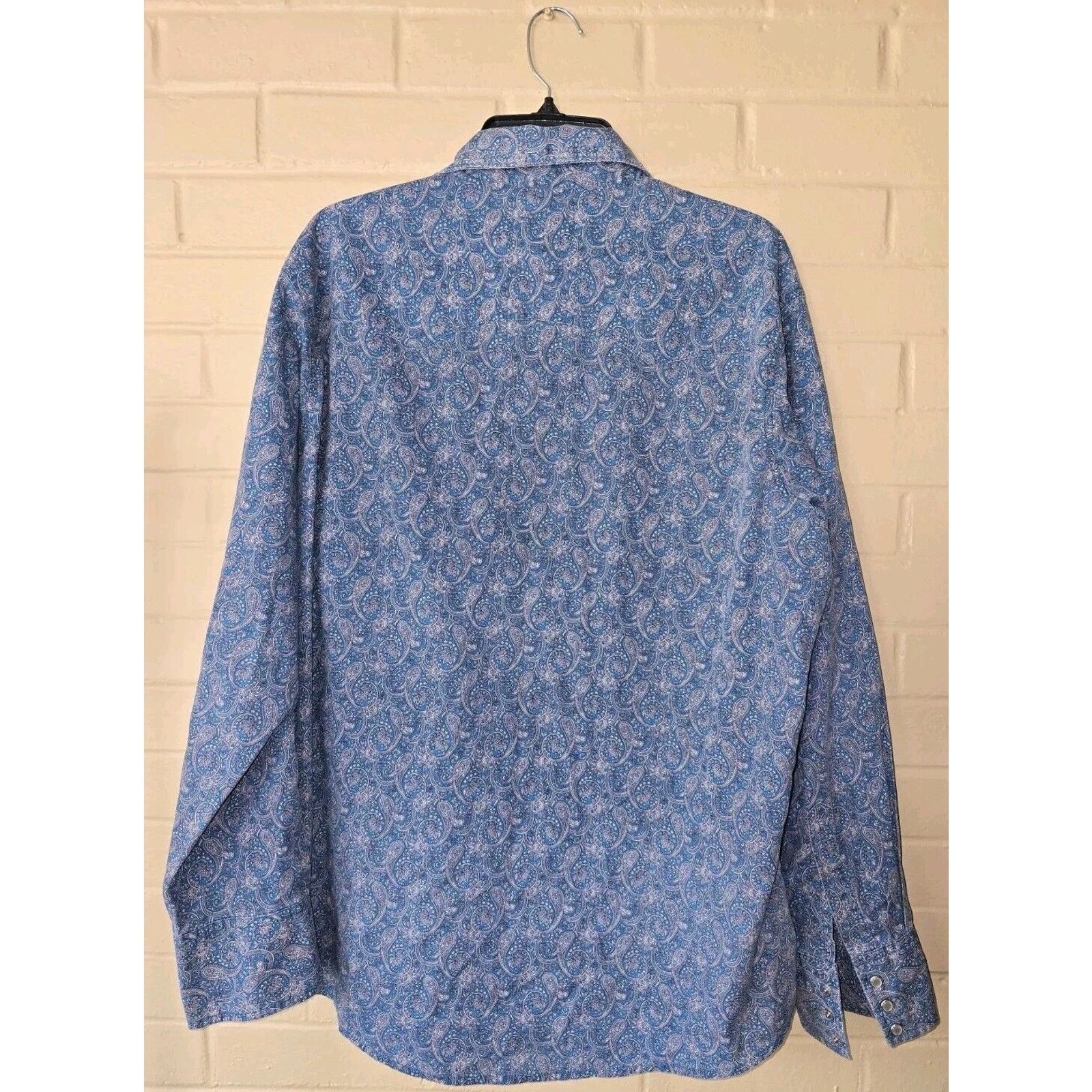 Wrangler Wrangler Wrancher Mens Pearl Snap Paisley XXL 26"Pit To Pit Size US XXL / EU 58 / 5 - 4 Thumbnail