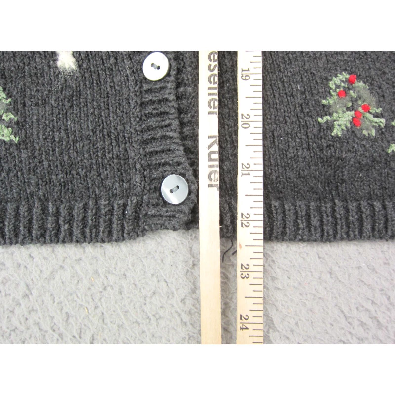 Talbots Talbots Cardigan Women S Black Christmas Embroidered Holiday Sweater Knit Crew Neck Long Sleeve Casual Autumn Winter Size S / US 4 / IT 40 - 7 Thumbnail