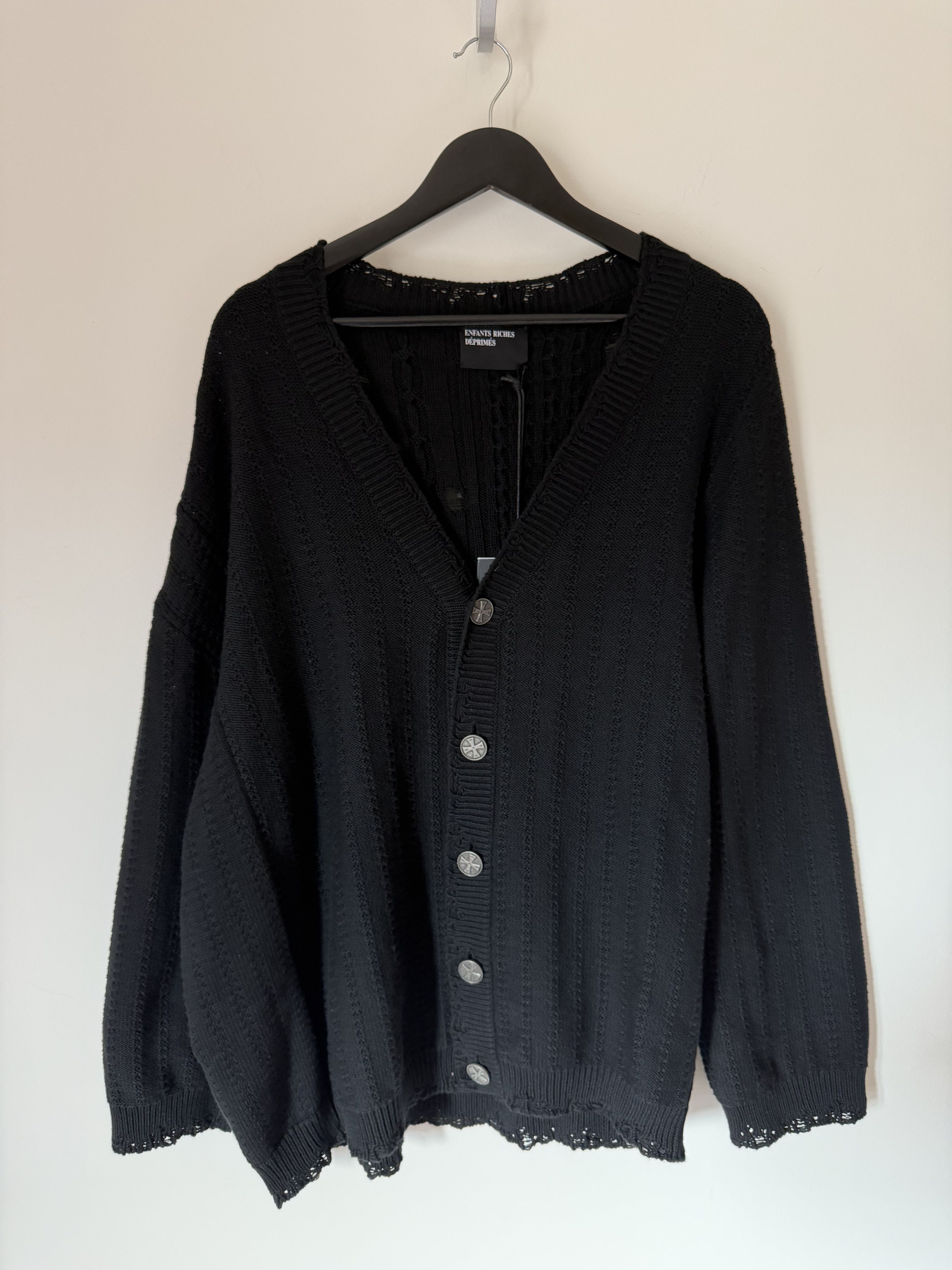 Enfants Riches Deprimes Asymmetrical Cardigan in Black