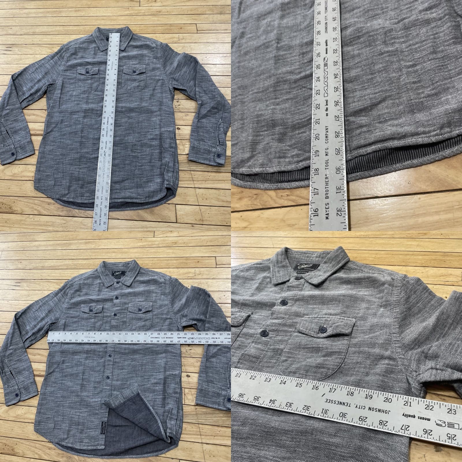 Grayers VINTAGE Grayers Heritage Flannel Shirt Mens Large Solid Gray Button Front Double Pockets Size US L / EU 52-54 / 3 - 8 Thumbnail