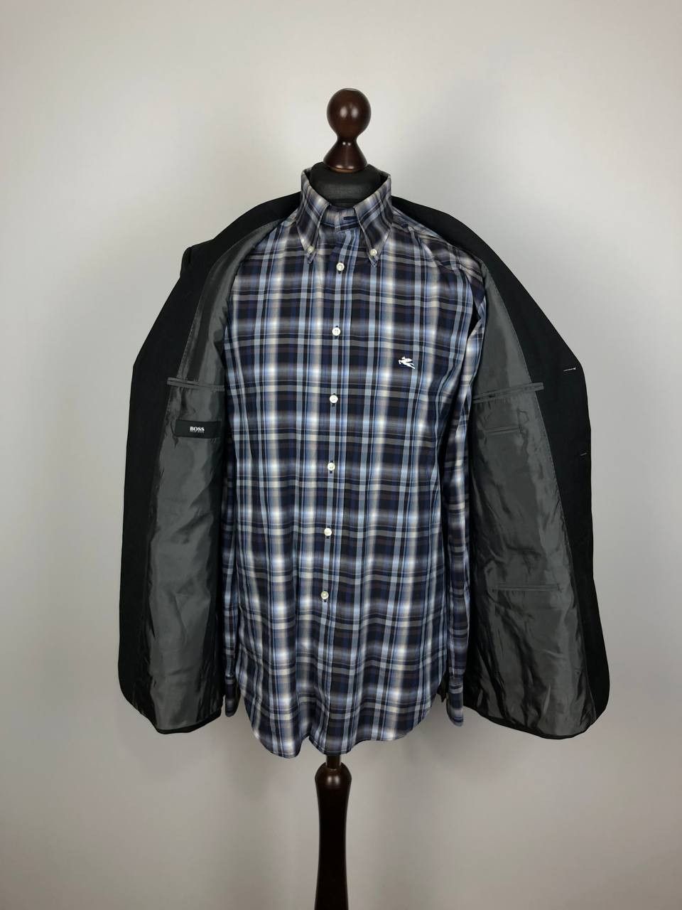 Hugo Boss HUGO BOSS Classic Wool Blazer Jacket Gray Size 44R - 7 Thumbnail