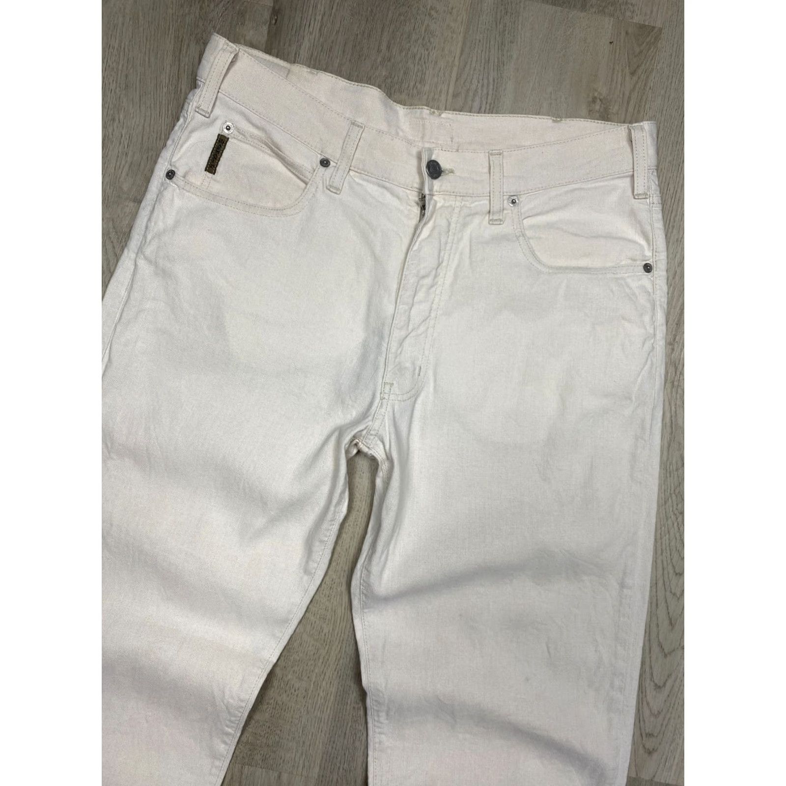 Vintage Armani Jeans Vintage Mens LINEN Jeans Size 36 Beige Regular 36 in 32 in 36 XS? Size US 36 / EU 52 - 6 Thumbnail