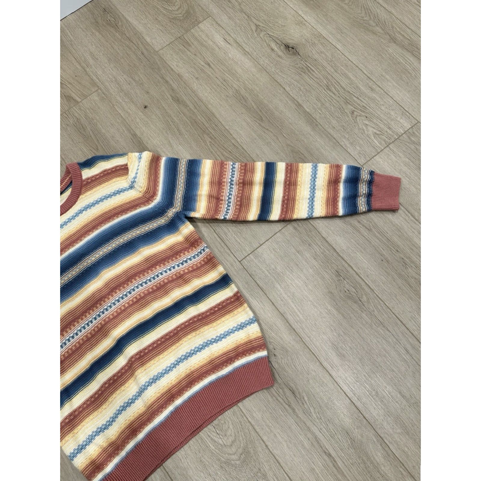 Faherty Faherty Stripe Crewneck Sweater Red Basin Ombré Men’s L Unisex Cotton - Cashmere Pullover Knit Long Sleeve Size US L / EU 52-54 / 3 - 2 Thumbnail