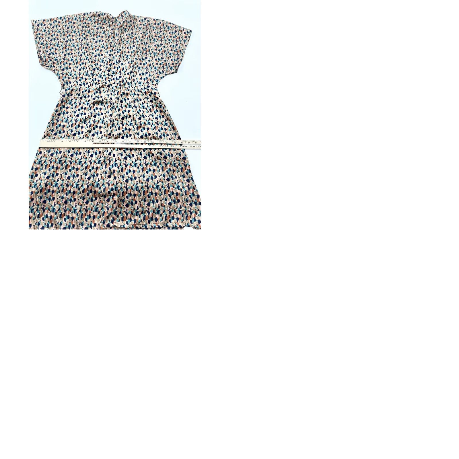 Nasty Gal Nasty Gal Dress Women’s 6 Pink Beige Green Rust V-Neck Half Sleeve Fit & Flare Knee Length No Belt Womens Size M / US 6-8 / IT 42-44 - 9 Thumbnail