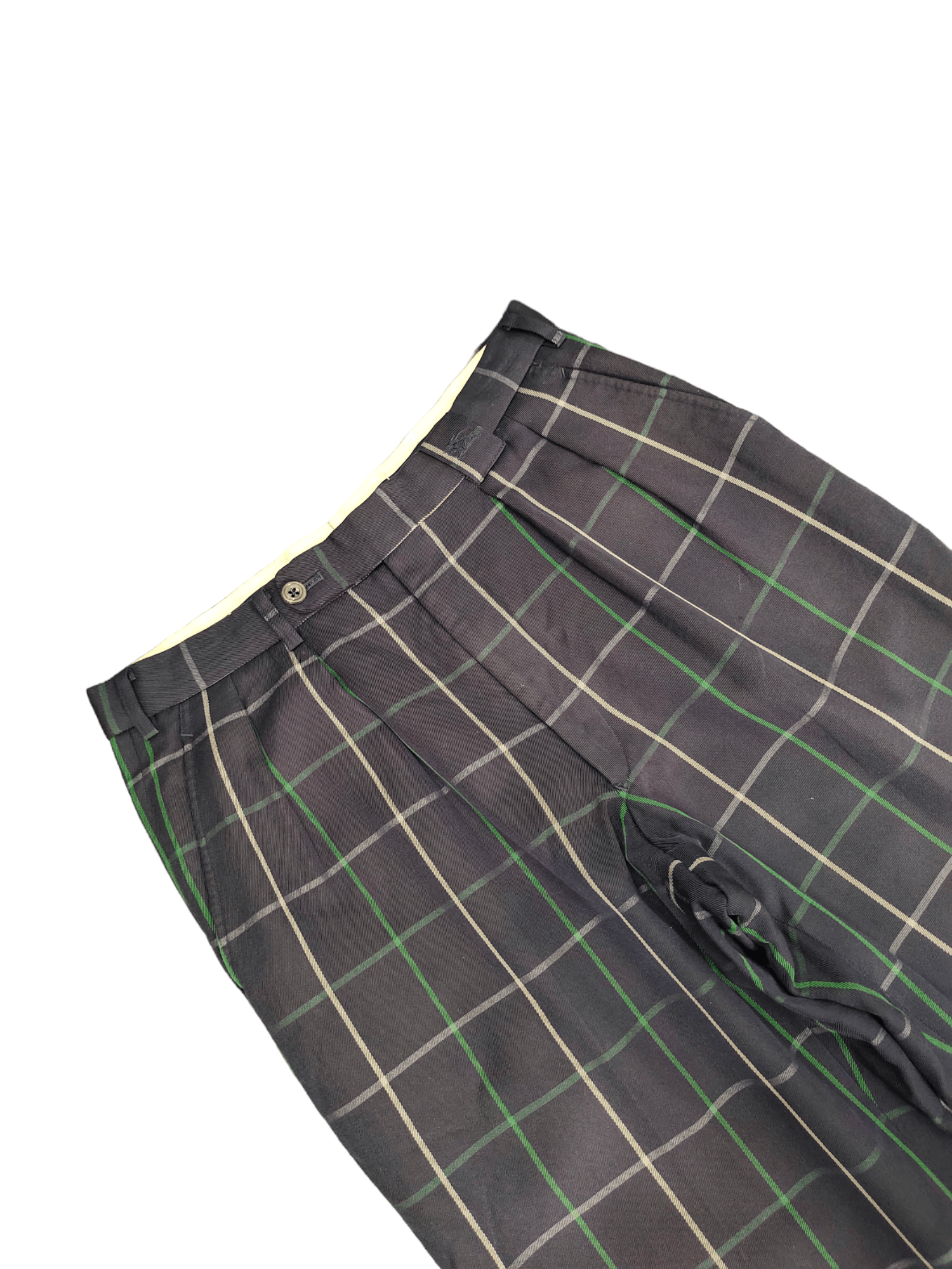 Burberry Vintage 90s Burberrys Checkered Wool Baggy Pants Size US 31 - 3 Thumbnail