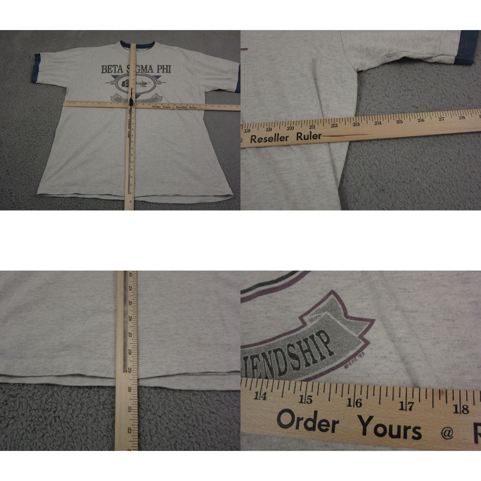 Vintage VINTAGE Beta Sigma Phi Shirt Mens XL Gray USA College 90s Size US XL / EU 56 / 4 - 8 Thumbnail
