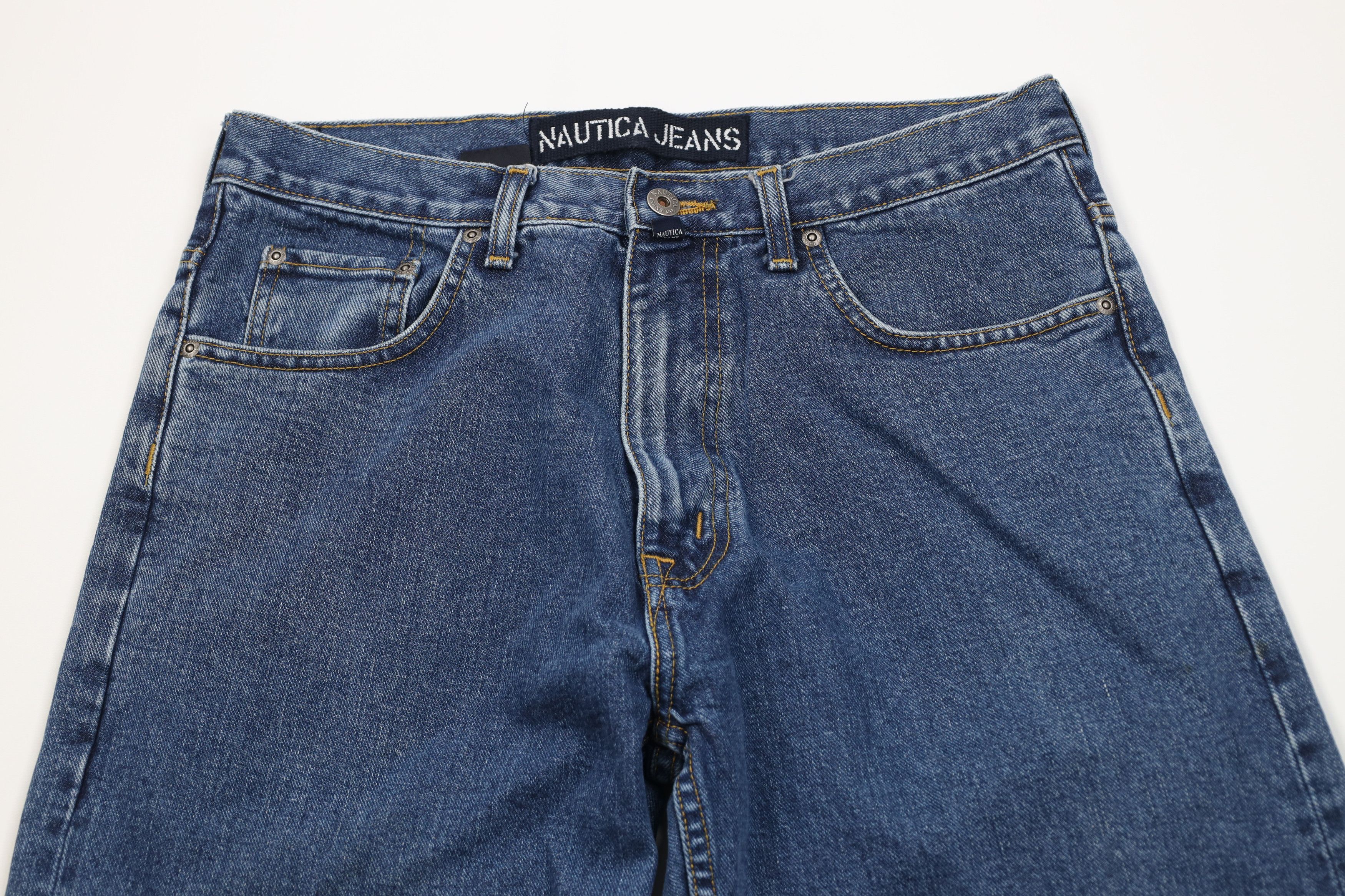 Nautica Vintage 90s Y2K Nautica Wide Leg Denim Jeans Blue Cotton Size US 32 / EU 48 - 2 Thumbnail