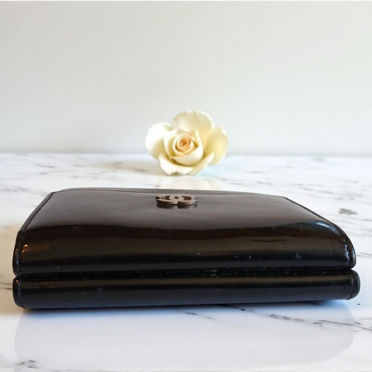 Chanel Chanel Patent Leather Black Trifold Compact Wallet Size ONE SIZE - 6 Thumbnail