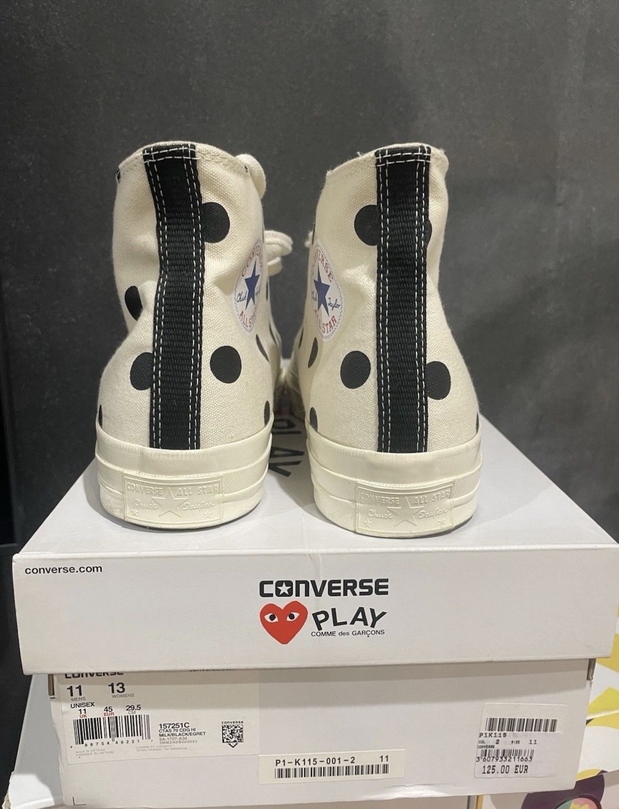 Converse Converse Comme des Garcons High Top White Polka Dot Size 11 Size US 11 / EU 44 - 4 Thumbnail
