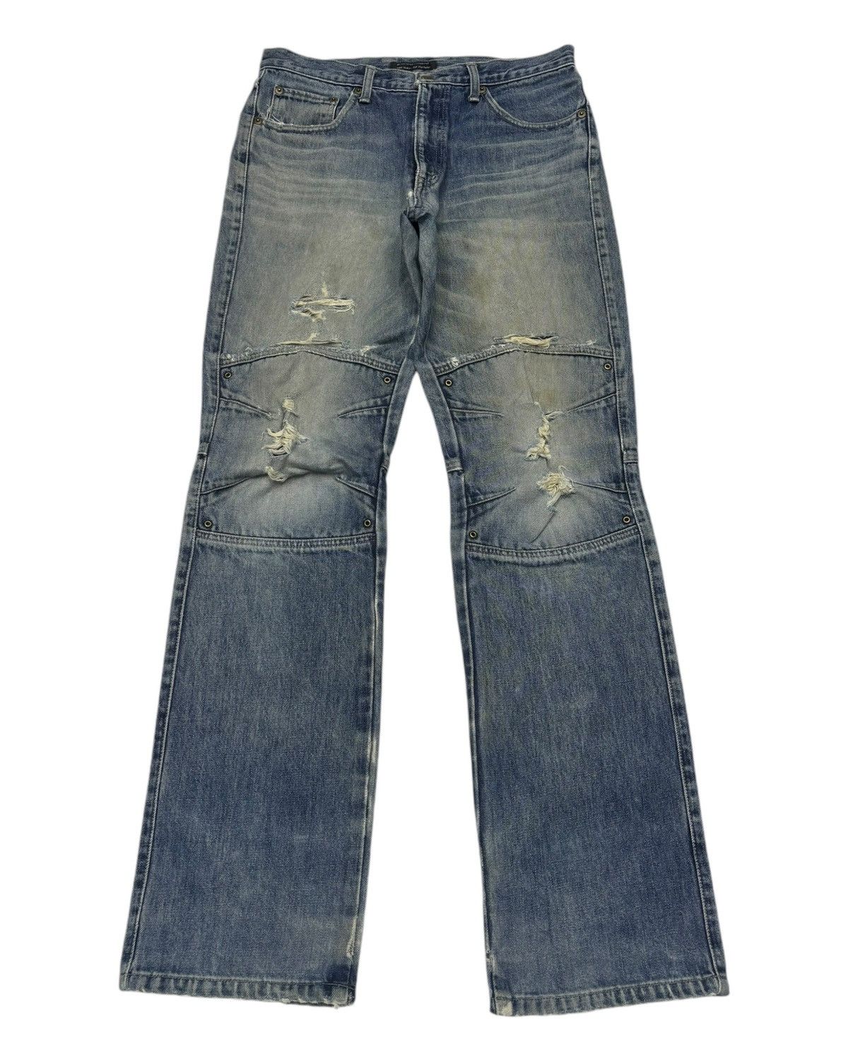 Hysteric Glamour 🔥BLUE WAY DISTRESSED DENIM BIKER JEANS STYLE PPFM Size US 31 - 1 Thumbnail
