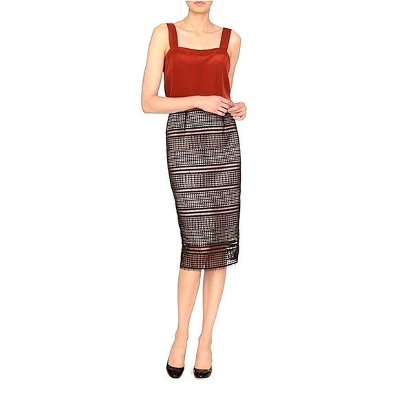 LK Bennett Lace Skirt Party Special Occasion Spring Summer Work Size 30" / US 8 / IT 44 - 2 Thumbnail