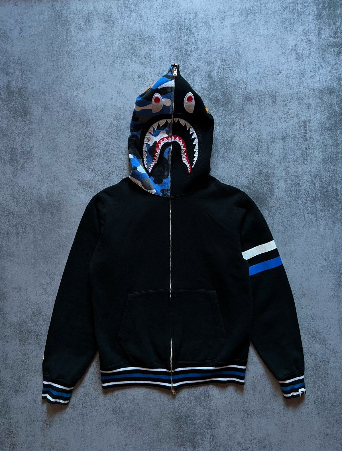 Bape Warm Up Camo Shark Full Zip Hoodie | Grailed