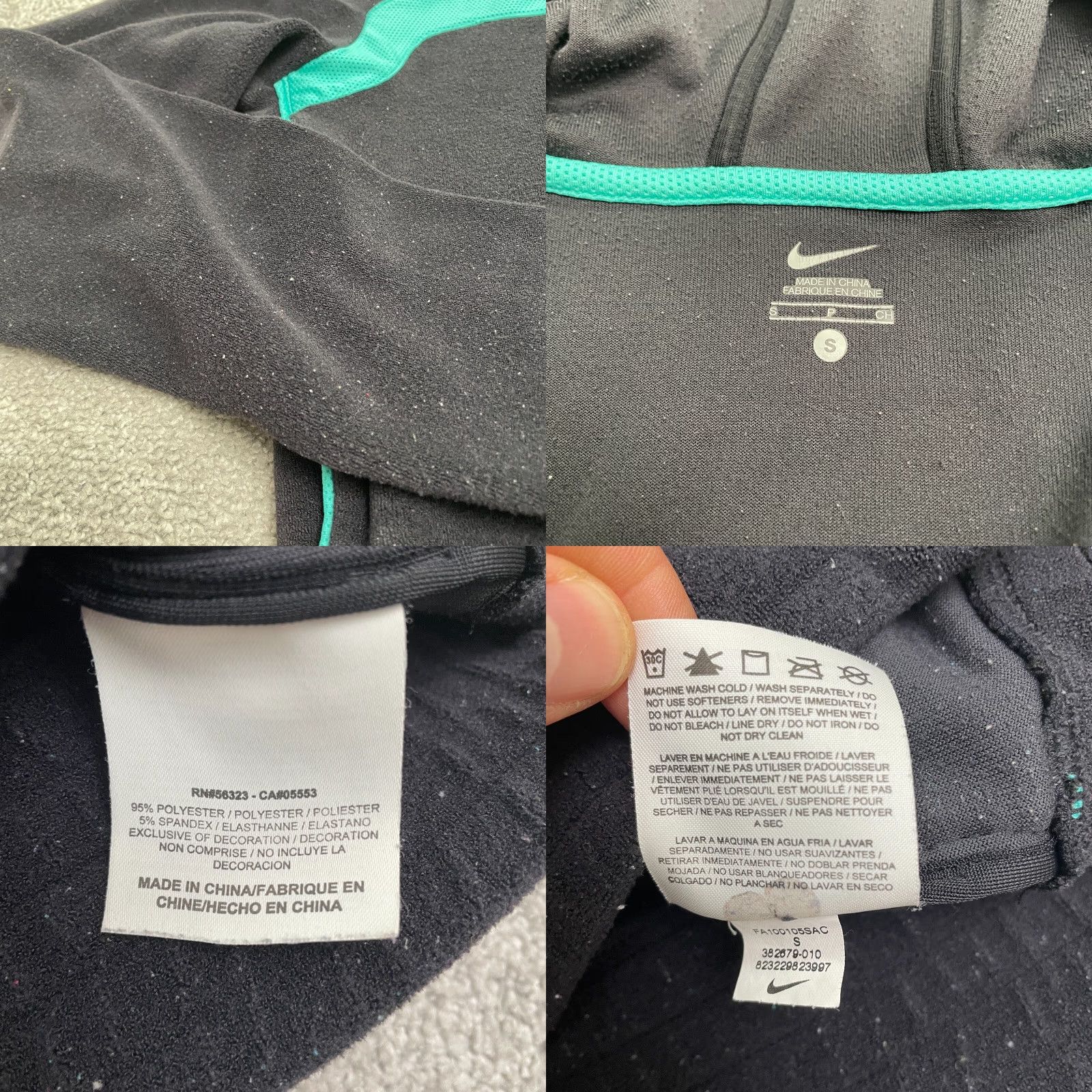 Nike Nike Hoodie Full Zip Sweatshirt Women S Black Blue Zip Pocket Active Comfort Size S / US 4 / IT 40 - 8 Thumbnail