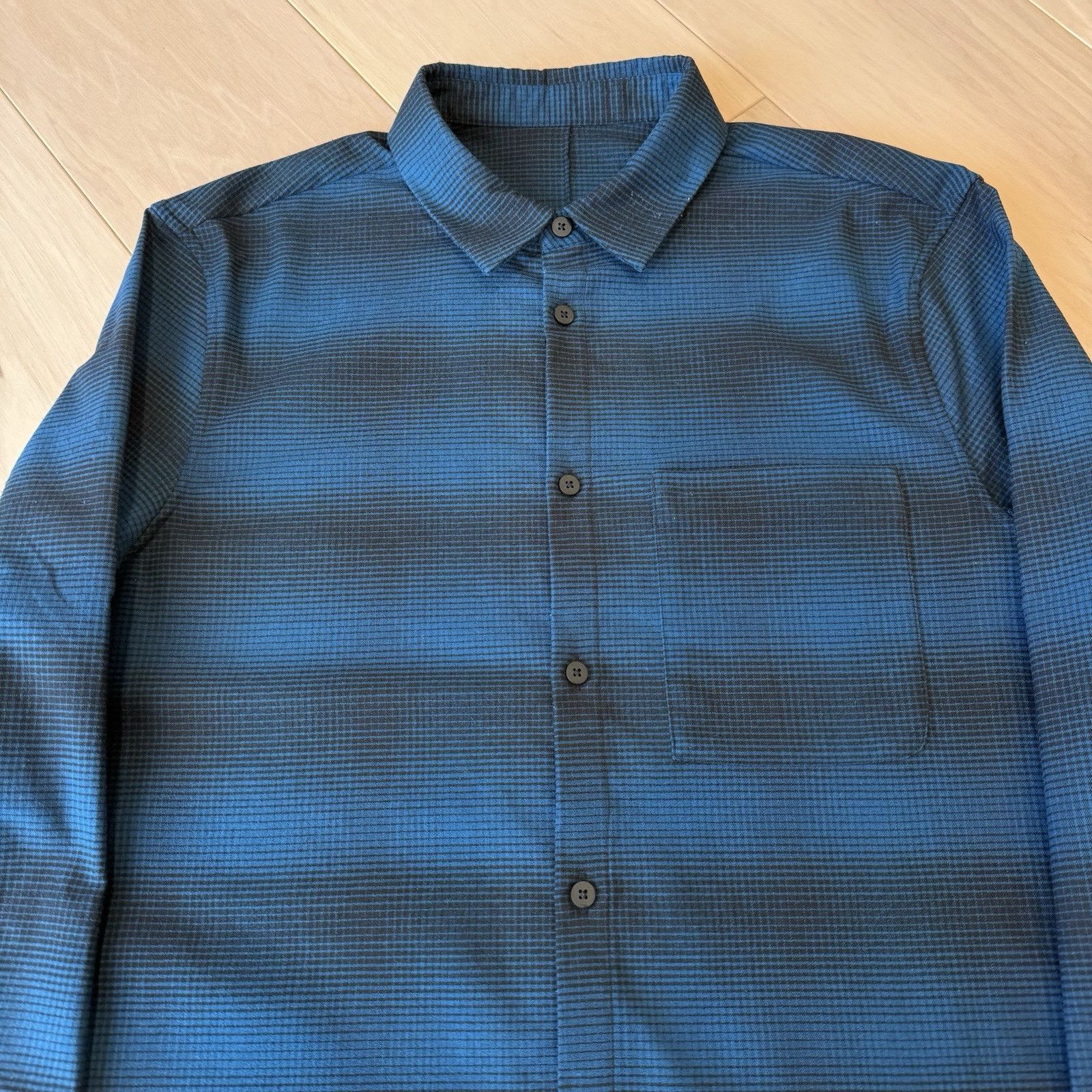 Lululemon Lululemon Mason Peak Flannel L Blue Black Casual Button Down Size US L / EU 52-54 / 3 - 3 Thumbnail