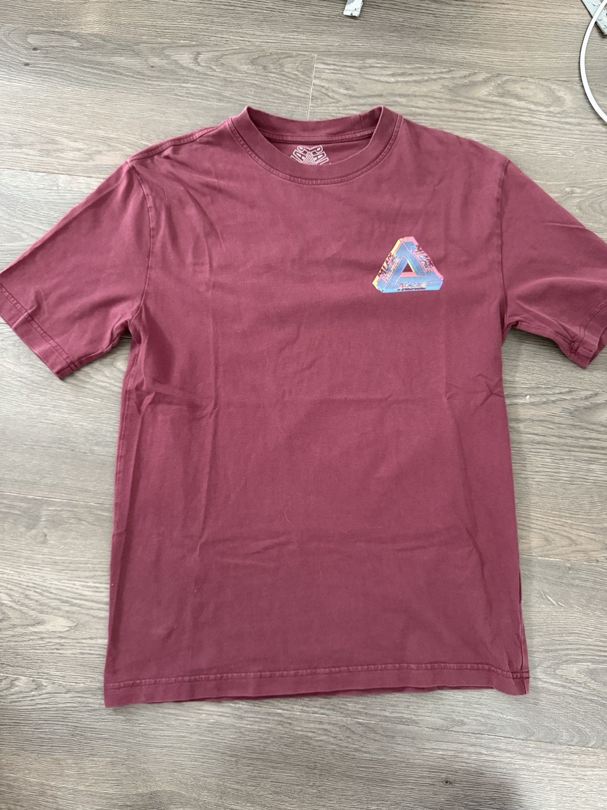 Palace Tri-Ferg Colour Blur T-Shirt Maroon Tops