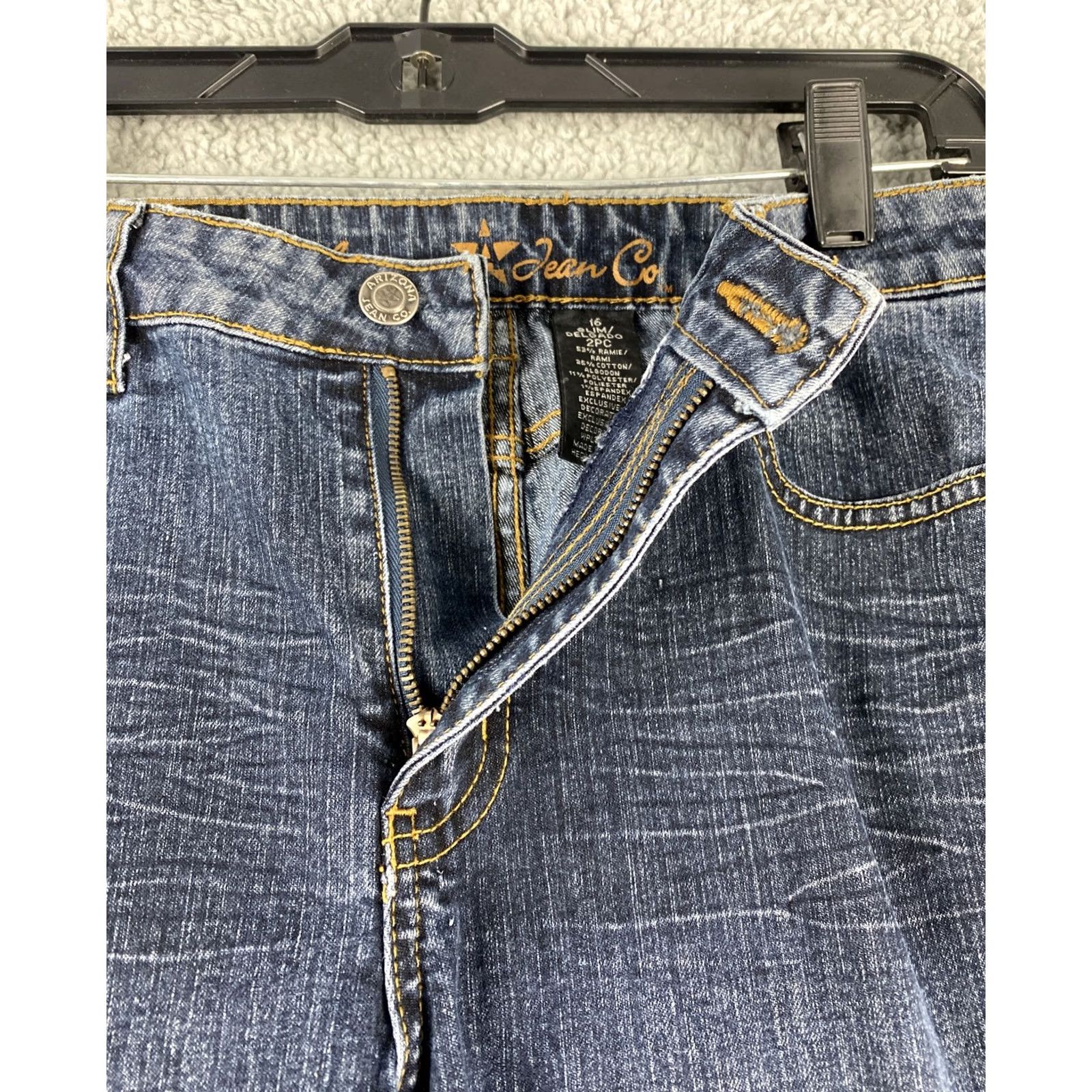 Vintage Arizona Jeans Blue Women’s Jeans Size 16 Slim Delgado Wide Leg Denim Regular Rise 27.5in Size 38" / US 16 / IT 52 - 3 Thumbnail