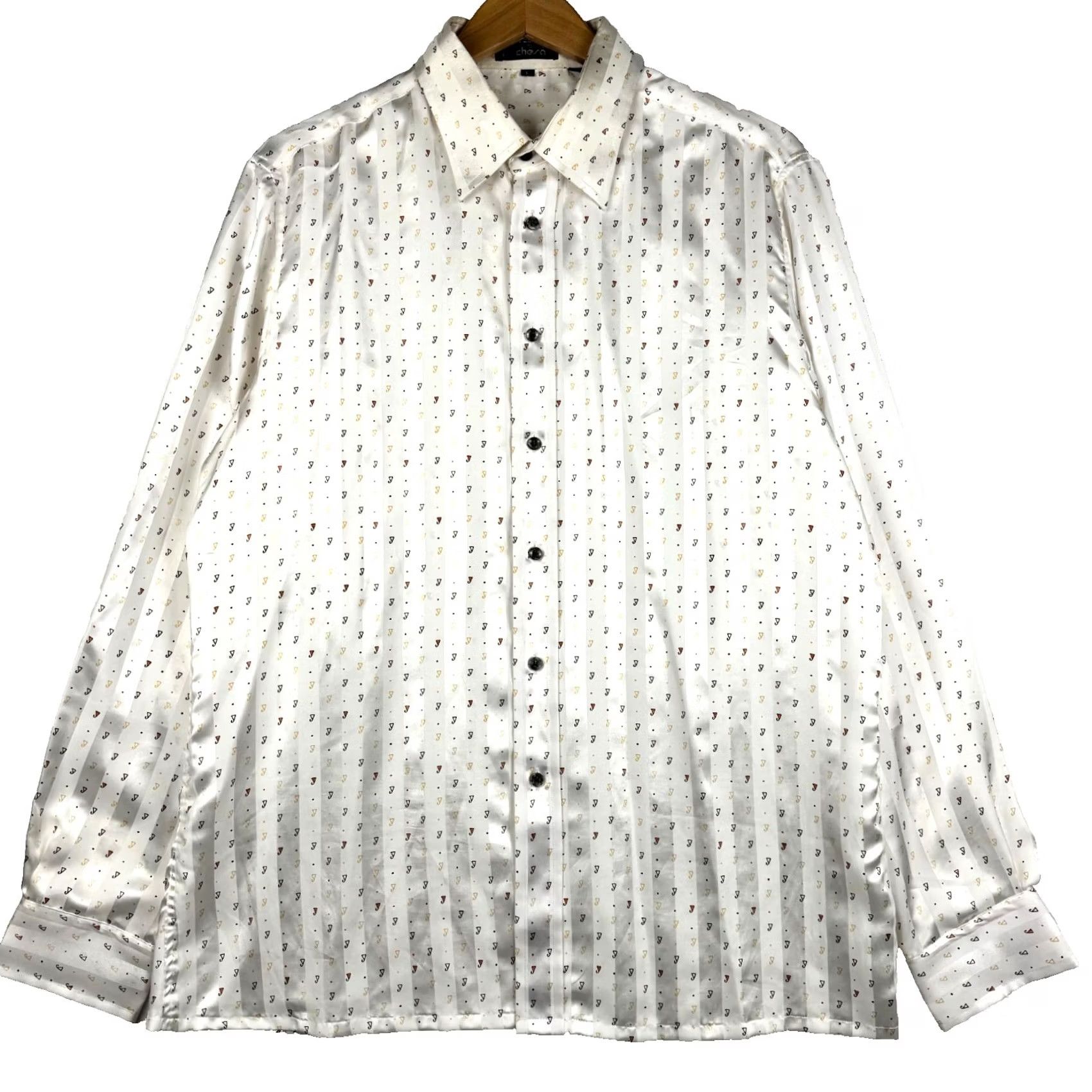 Vintage VINTAGE Givency for Chesa Long Sleeve Shirt Mens L Satin Disco 70s AOP Vintage Size US L / EU 52-54 / 3 - 2 Thumbnail