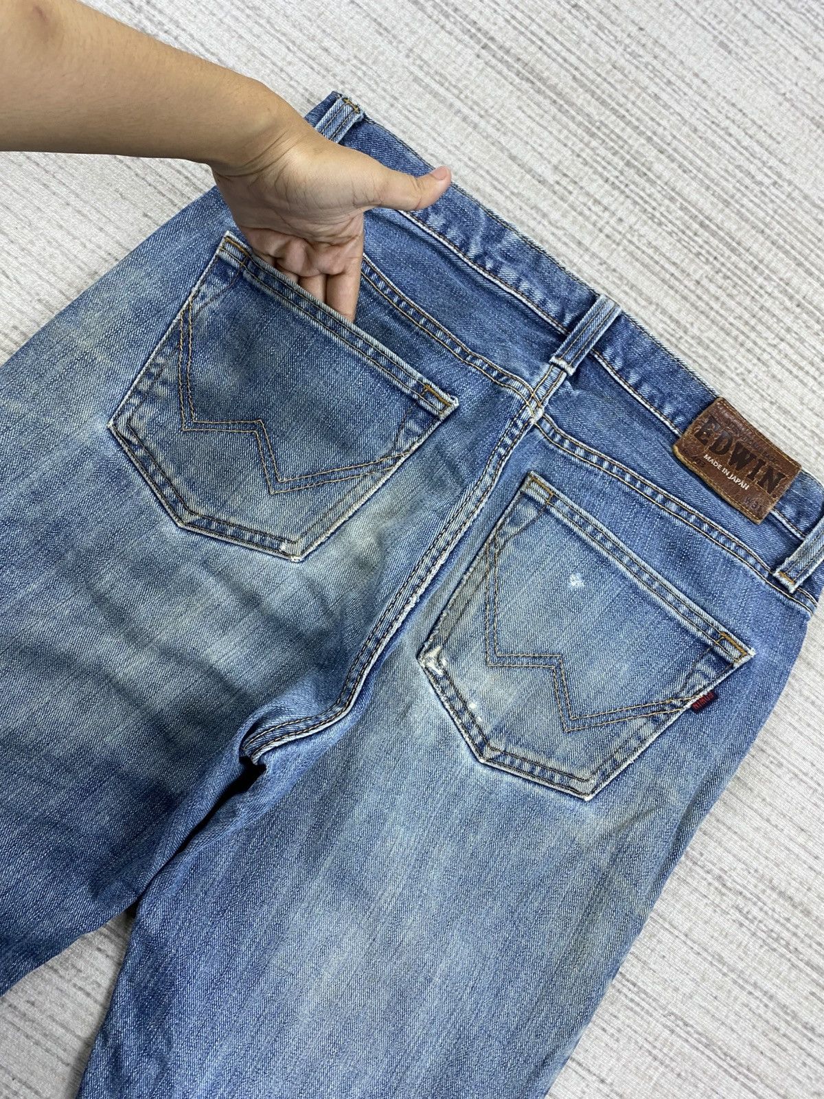 Edwin × Japanese Brand × Vintage Vintage Edwin 403 Japan Distressed Denim Jeans Size US 32 / EU 48 - 10 Thumbnail