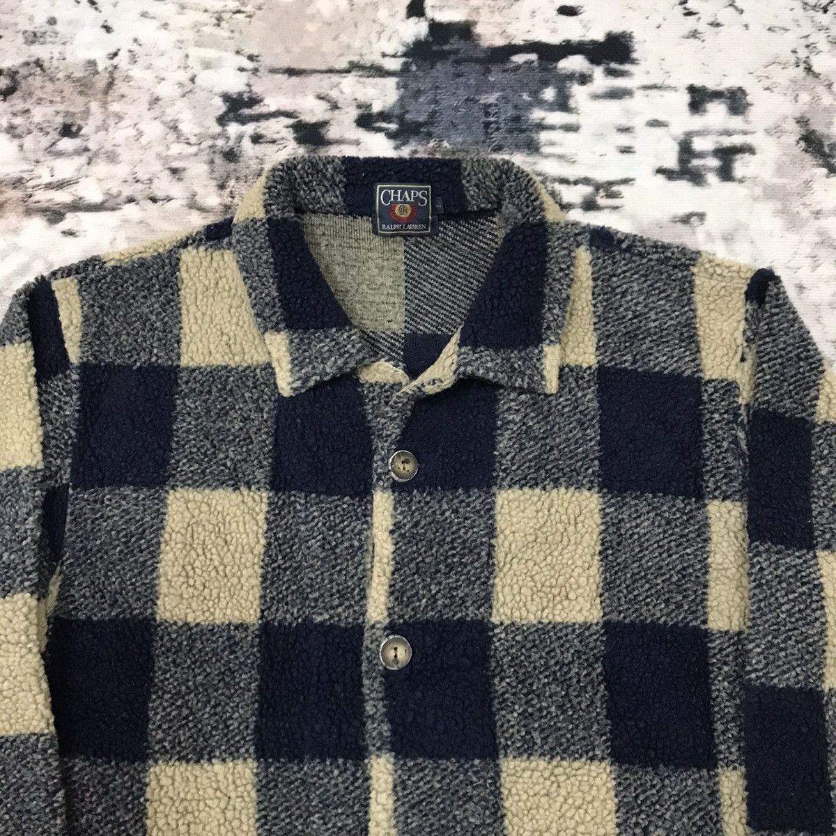Chaps Ralph Lauren Chaps Ralph Lauren Wooden Button Plaid Checked Fleece Jacket Size US L / EU 52-54 / 3 - 2 Thumbnail