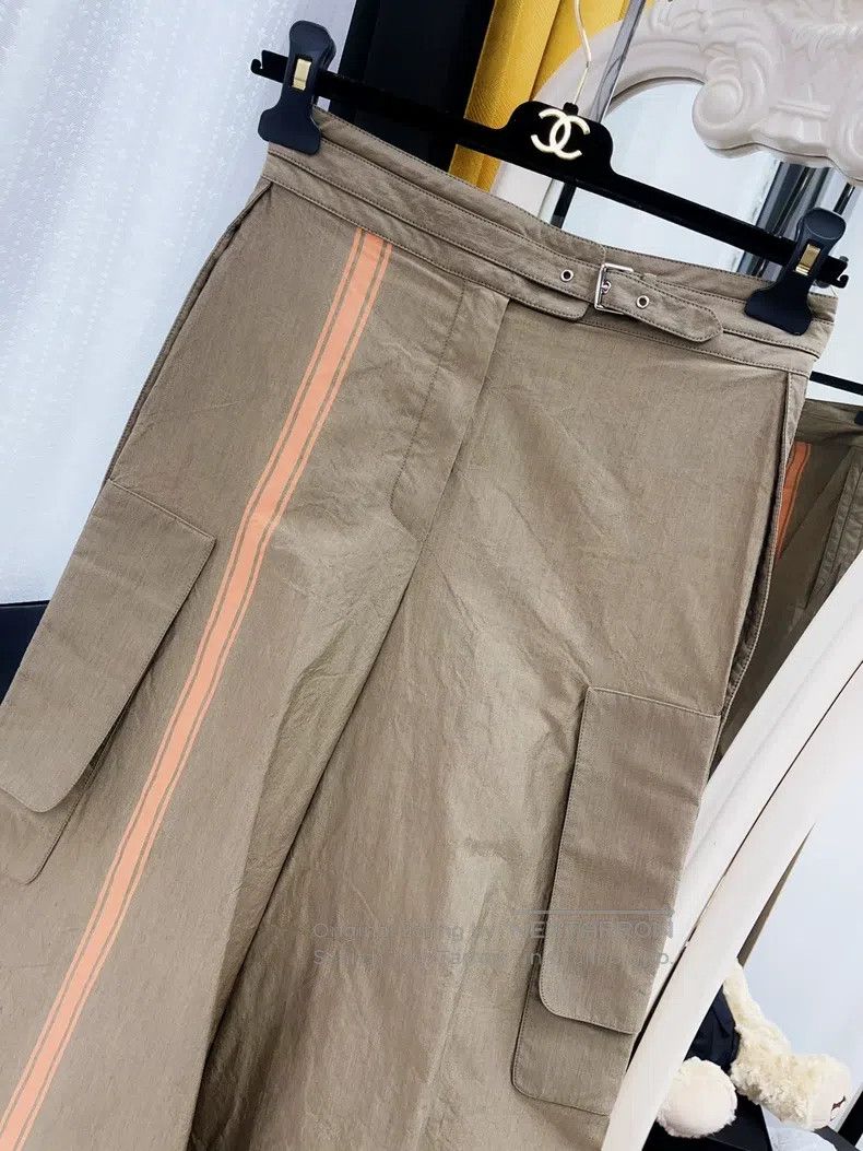 Hermes Hermes Khaki and Orange Work Pants Skirt Size 42" / US 20 - 4 Thumbnail