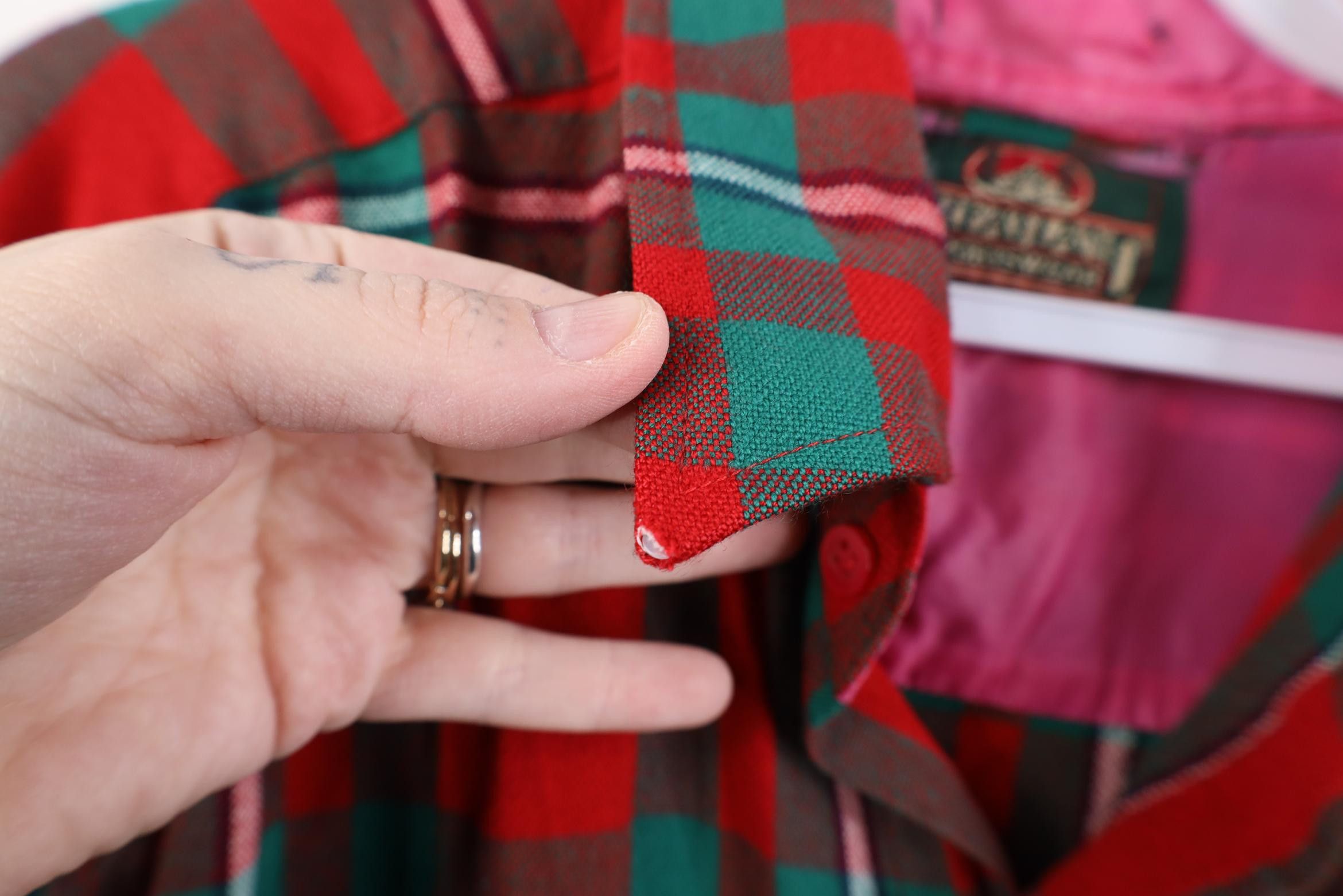 Vintage Vintage 70s 80s Streetwear Knit Collared Button Shirt Plaid Size US L / EU 52-54 / 3 - 11 Thumbnail