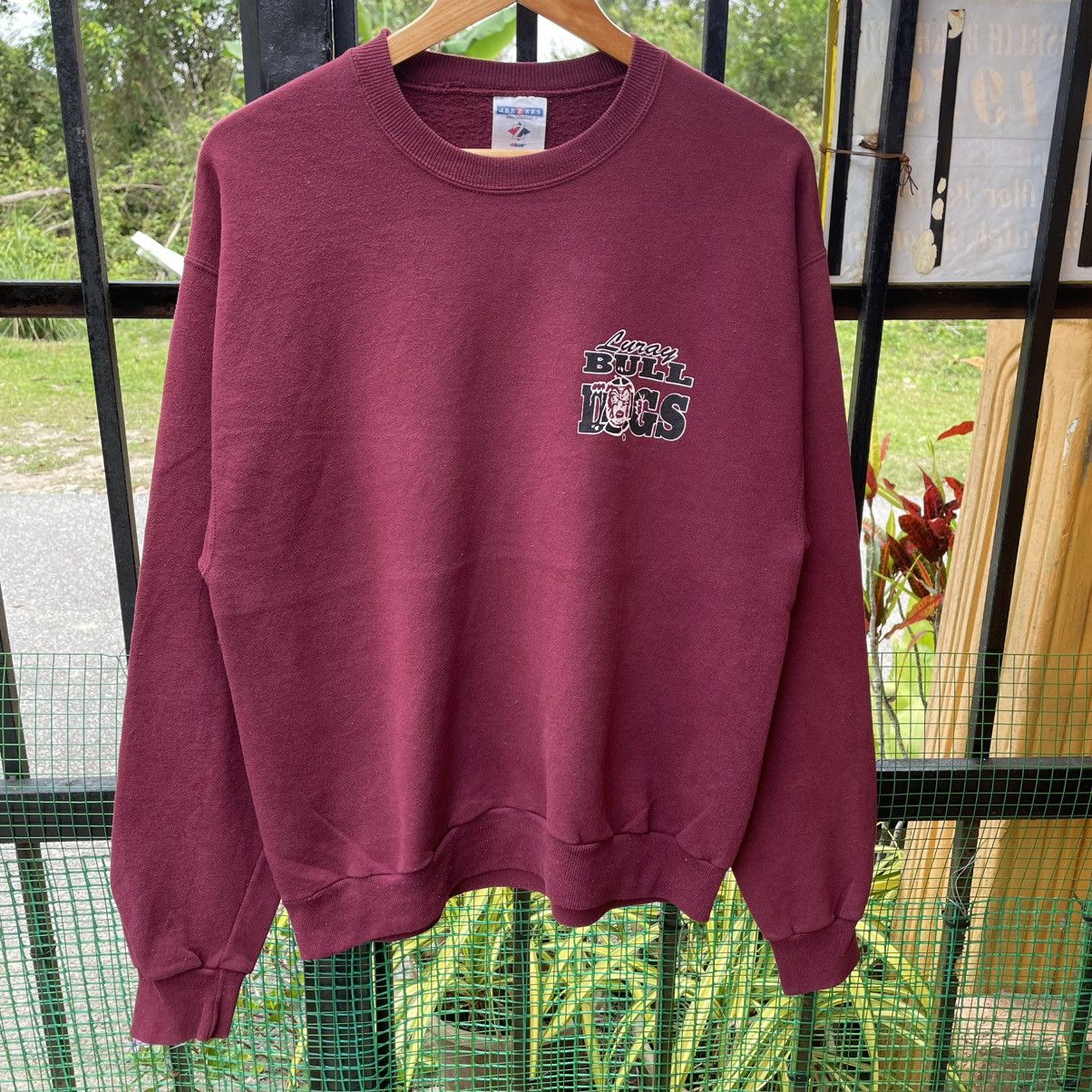 Vintage 🔥Vintage Luray Bull Dogs Big Logo Maroon Jumper Sweatshirts Size US M / EU 48-50 / 2 - 6 Thumbnail