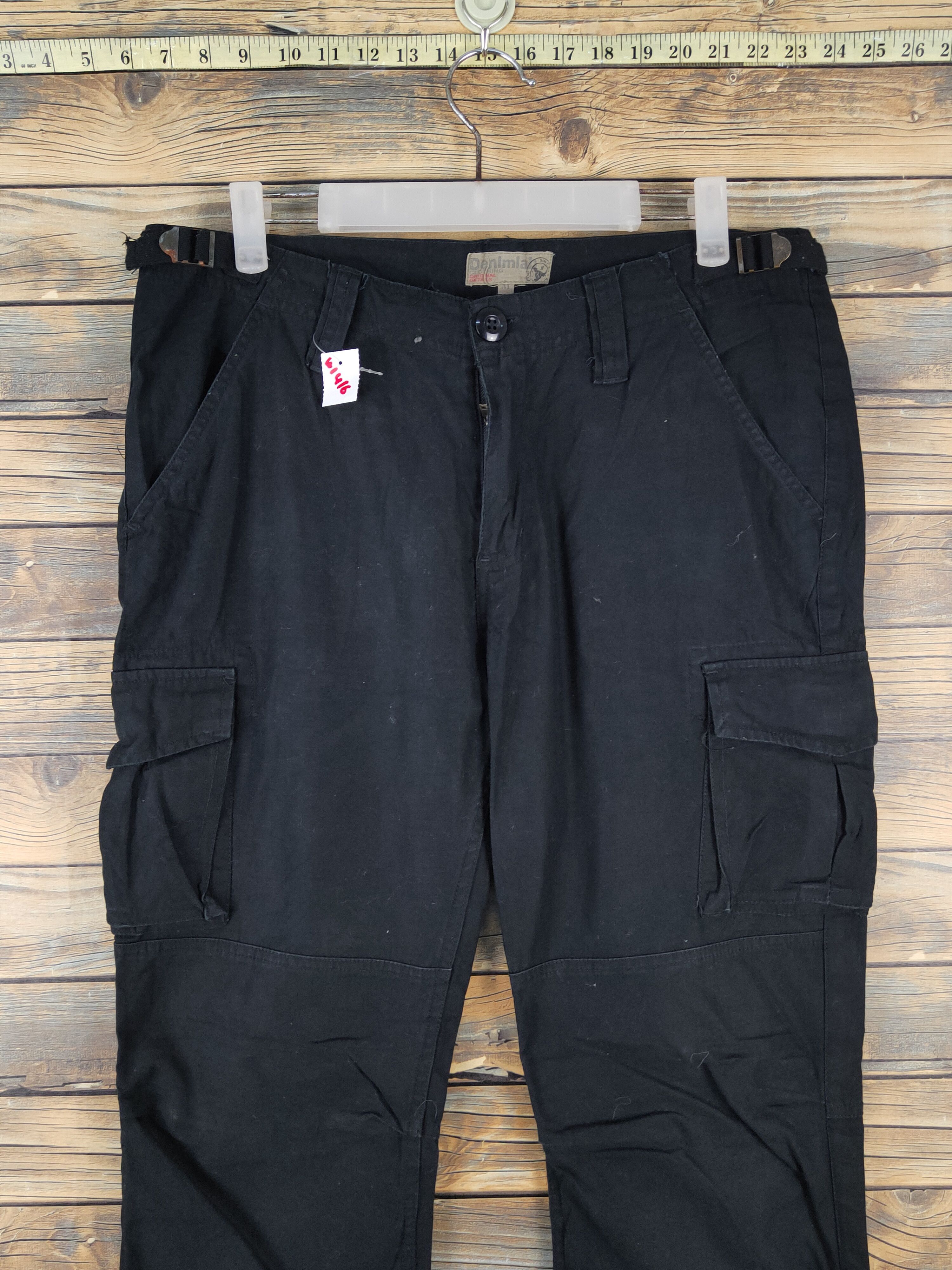 Japanese Brand Denimlab Black Multipocket Tactical Cargo Pants #W141 Size US 32 / EU 48 - 2 Thumbnail