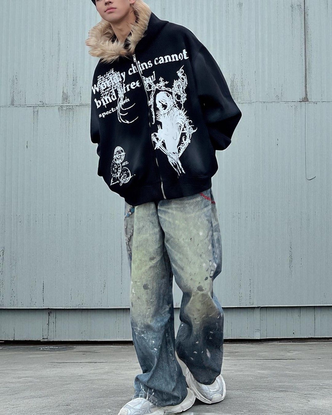 Other Wasteland Style Cardigan Zip UP Fur Hooded Jacket Size US XL / EU 56 / 4 - 5 Thumbnail