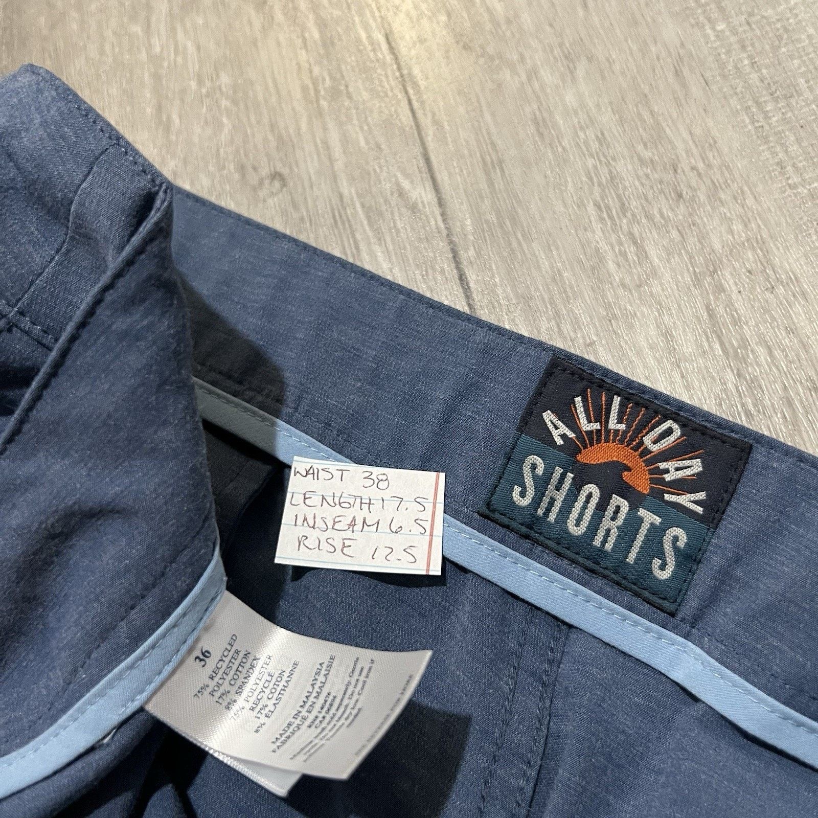 Faherty Faherty Men's Blue All Day Chino Shorts Solid Summer Sz 36 Size US 36 / EU 52 - 4 Thumbnail