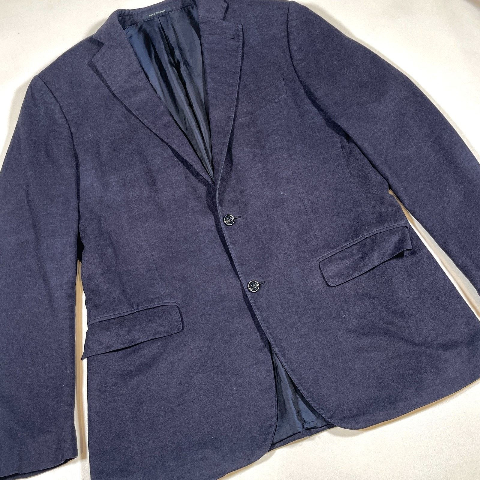 Ermenegildo Zegna Ermenegildo Zegna Mil. Easy Navy Silk jacket Coat Size 54 Size 54L - 2 Thumbnail