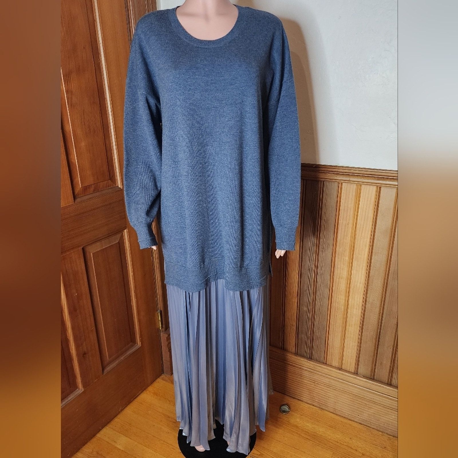 Anthropologie Anthropologie Pleated Twofer Sweater Midi Dress 1X Size XL / US 12-14 / IT 48-50 - 9 Thumbnail